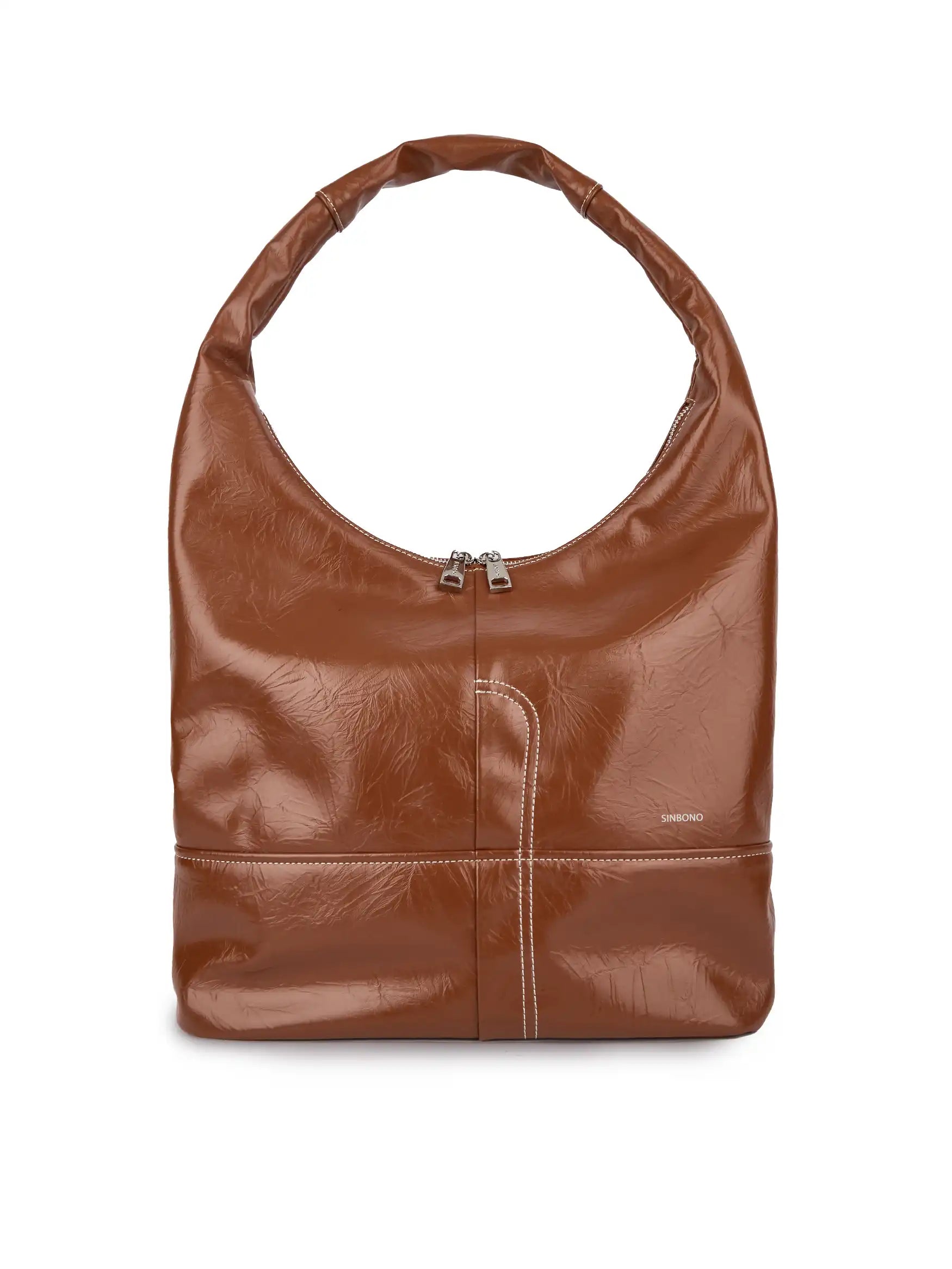 Berry Hobo Shoulder Bag - Brown