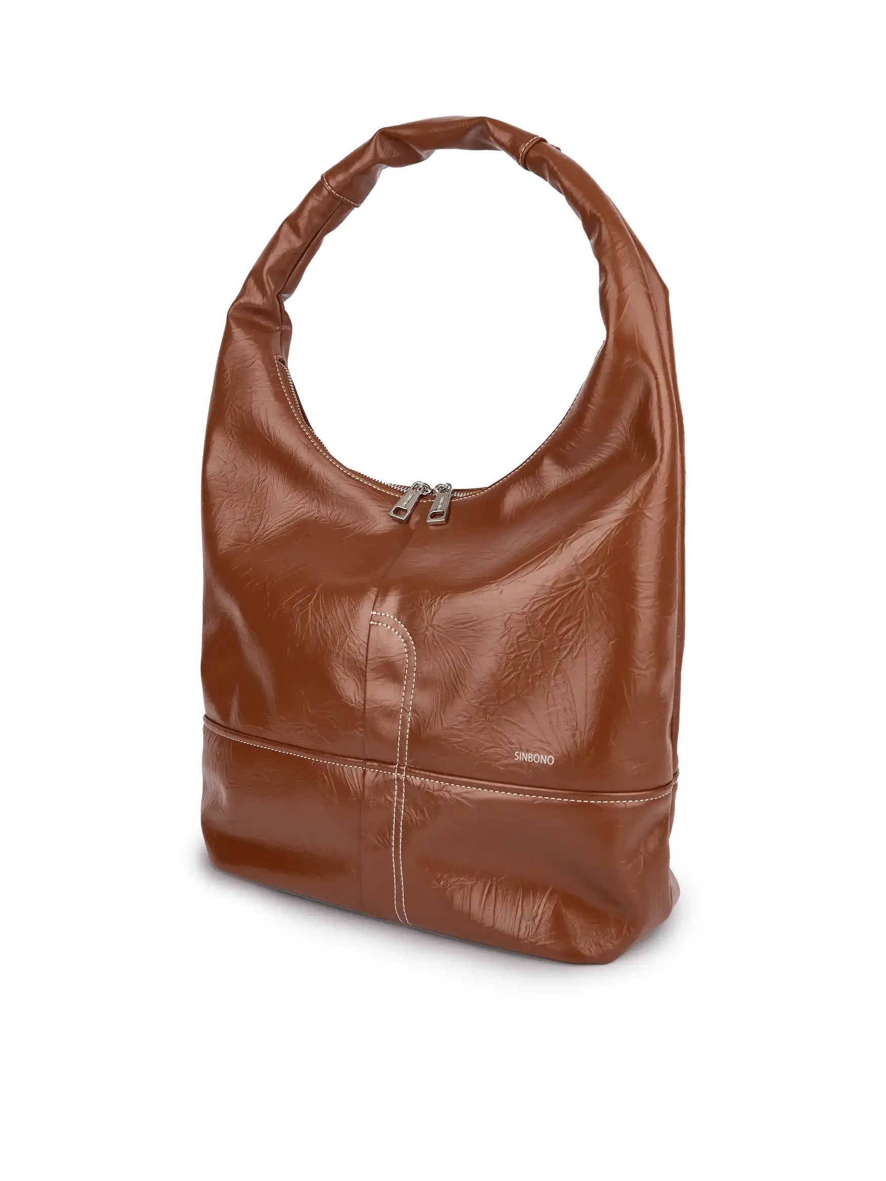 Berry Hobo Shoulder Bag - Brown