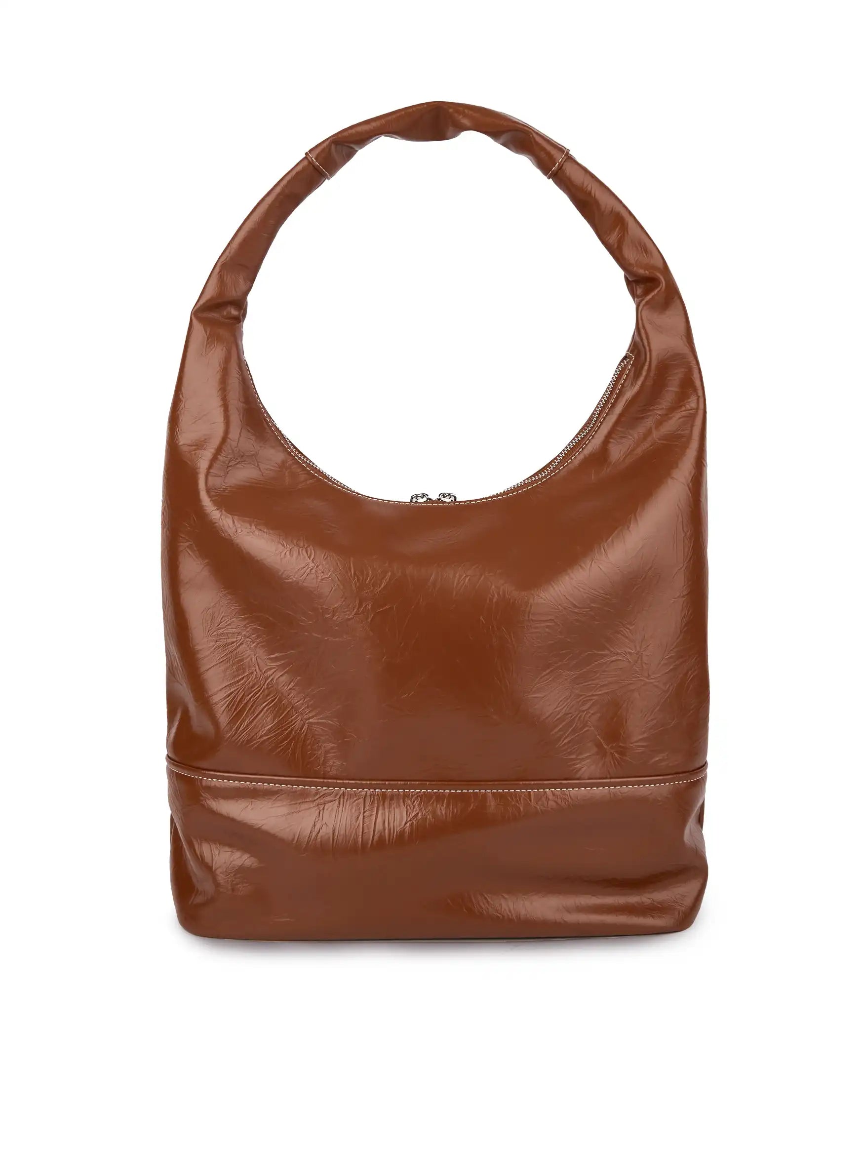Berry Hobo Shoulder Bag - Brown