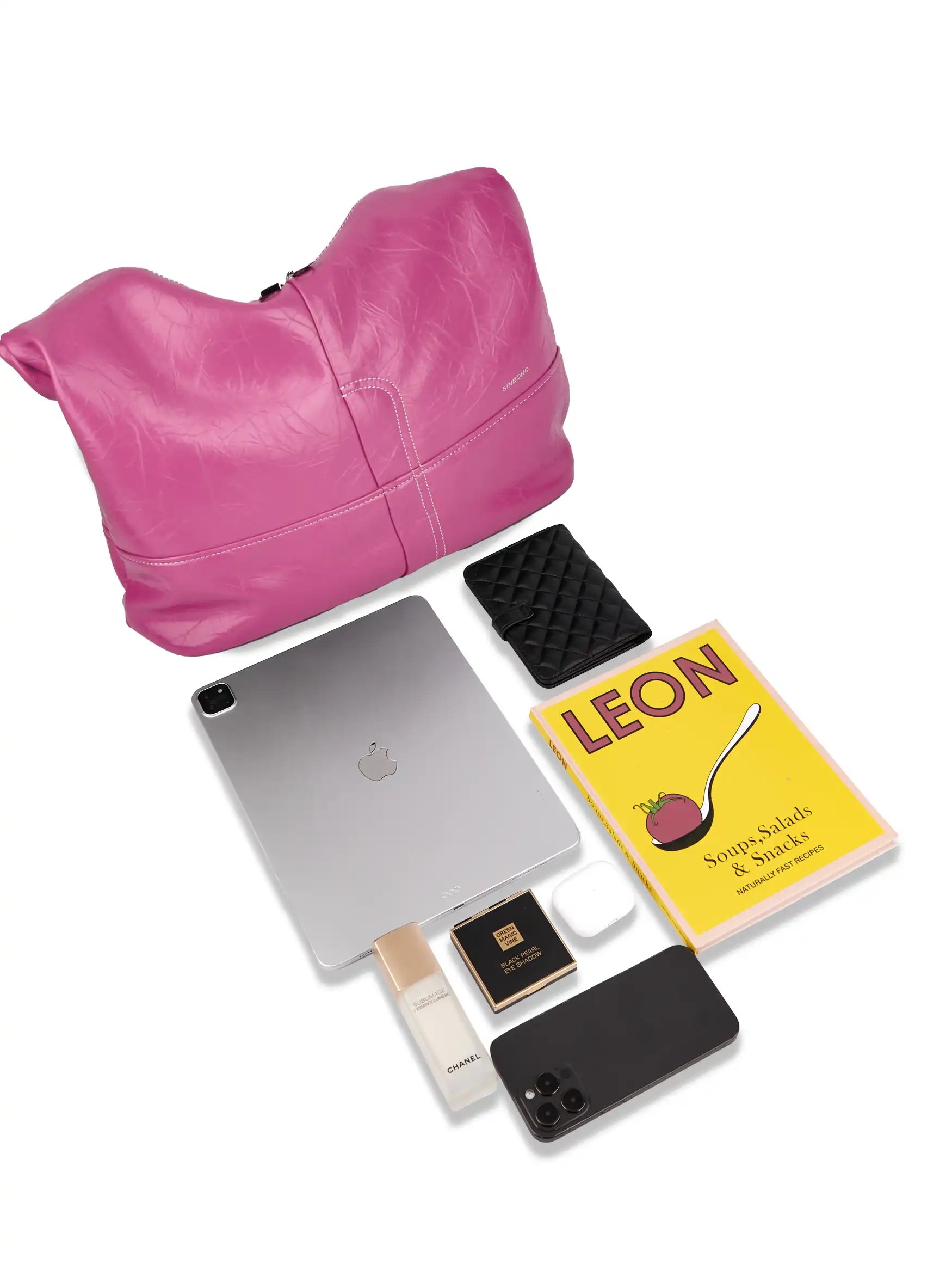 Berry Hobo Shoulder Bag  - Bright Pink