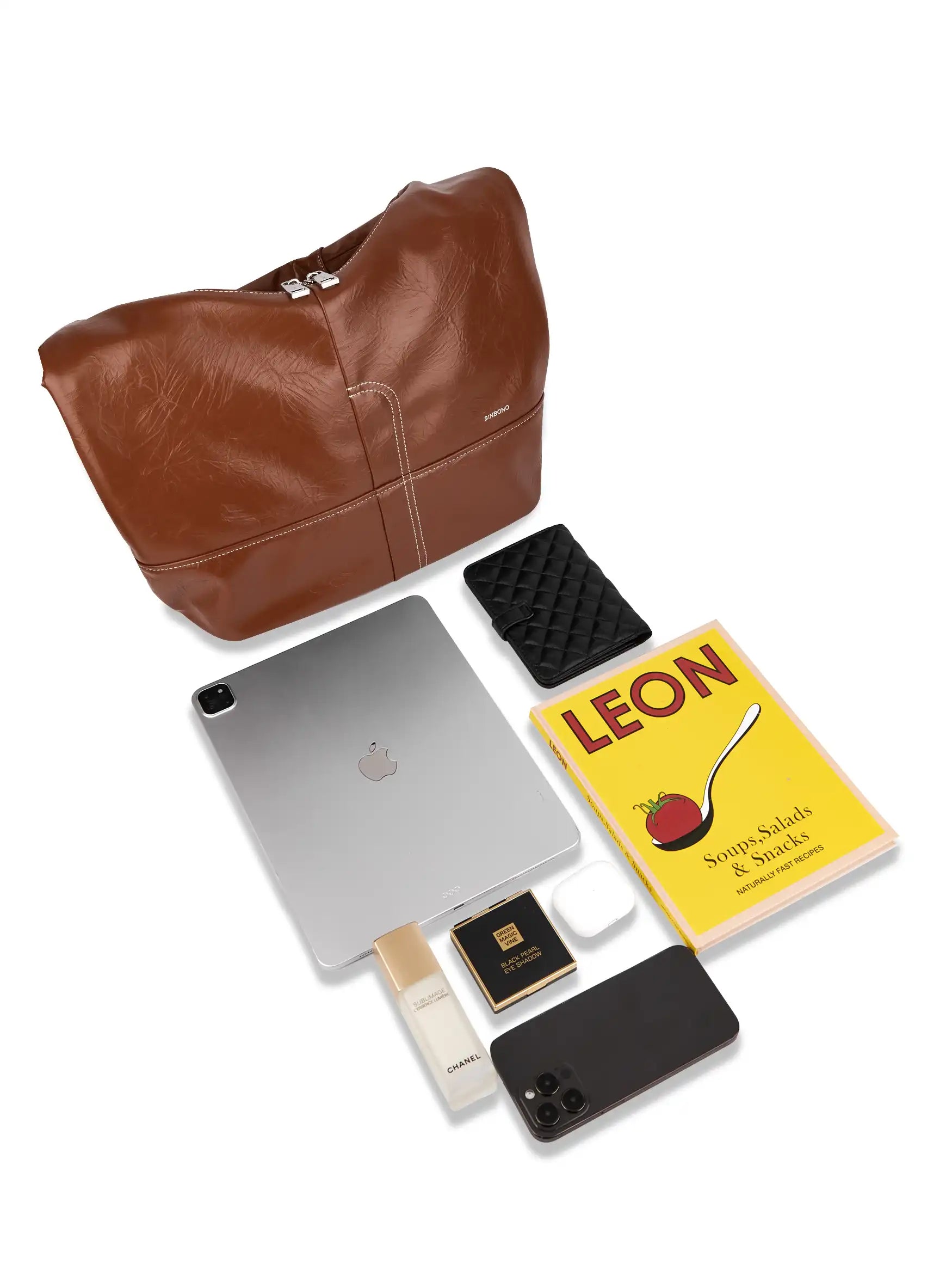 Berry Hobo Shoulder Bag - Brown