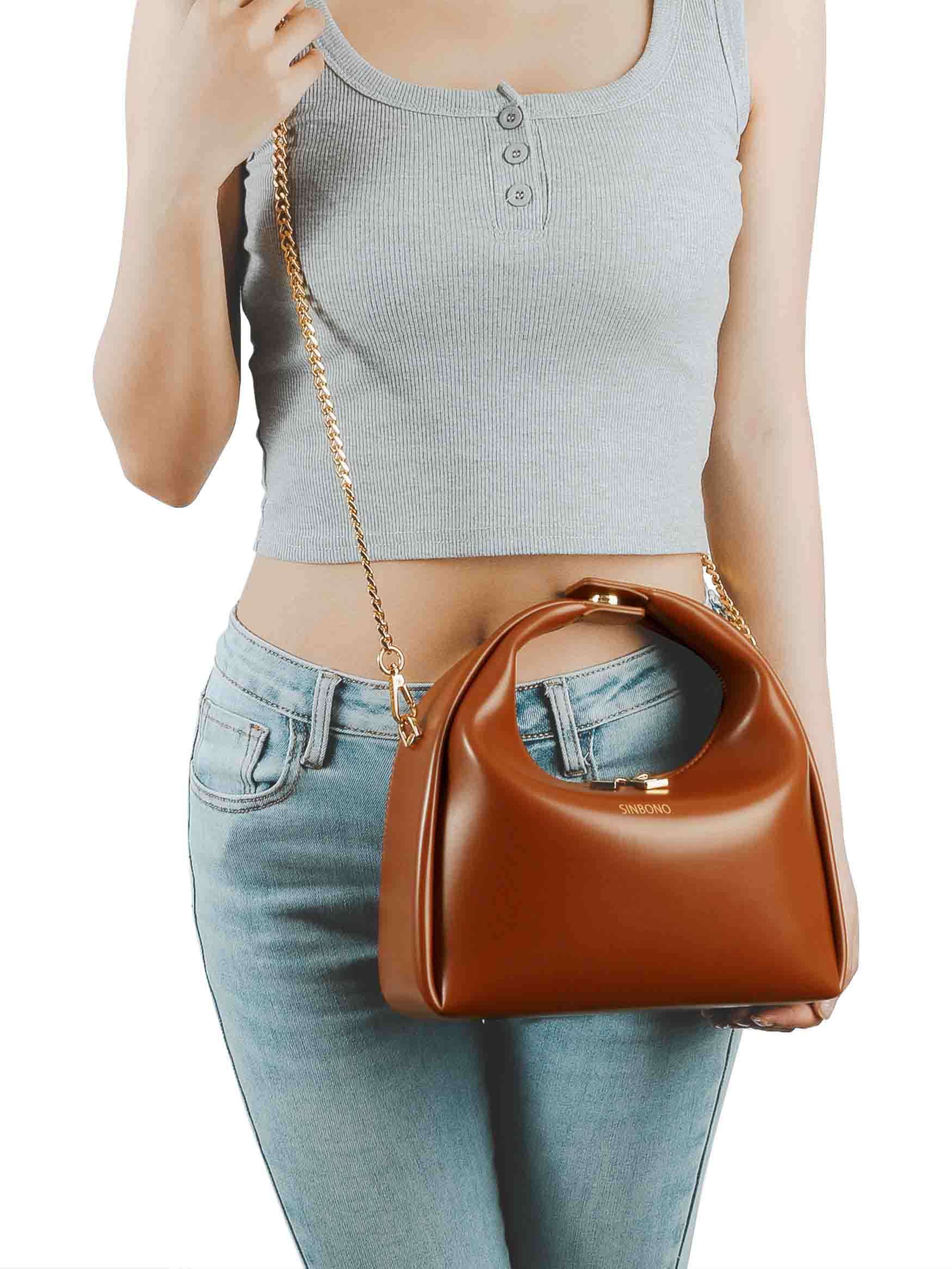 Medium Vienna Top Handle Crossbody Bag - Brown