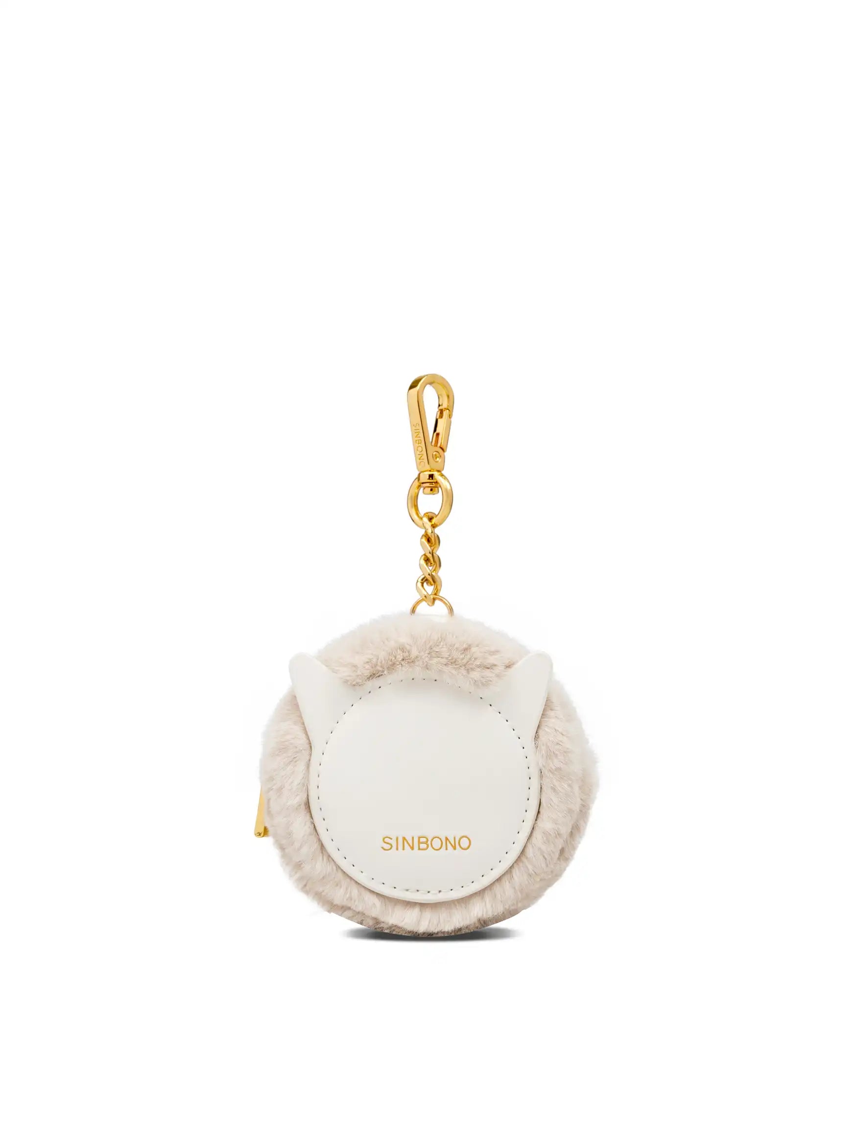 Faux Rabbit Fur Earphone Case - Light Beige