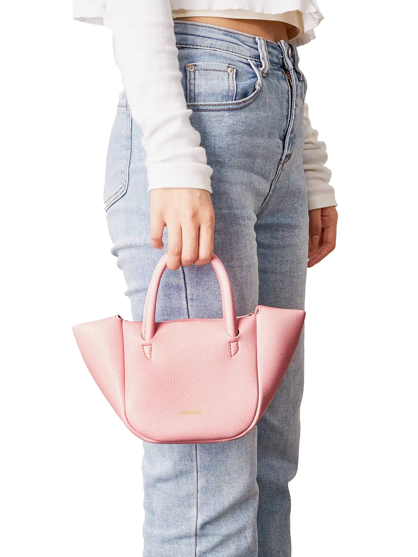 Selena Ruched Hobo Handle  Crossbody Bag - Pink