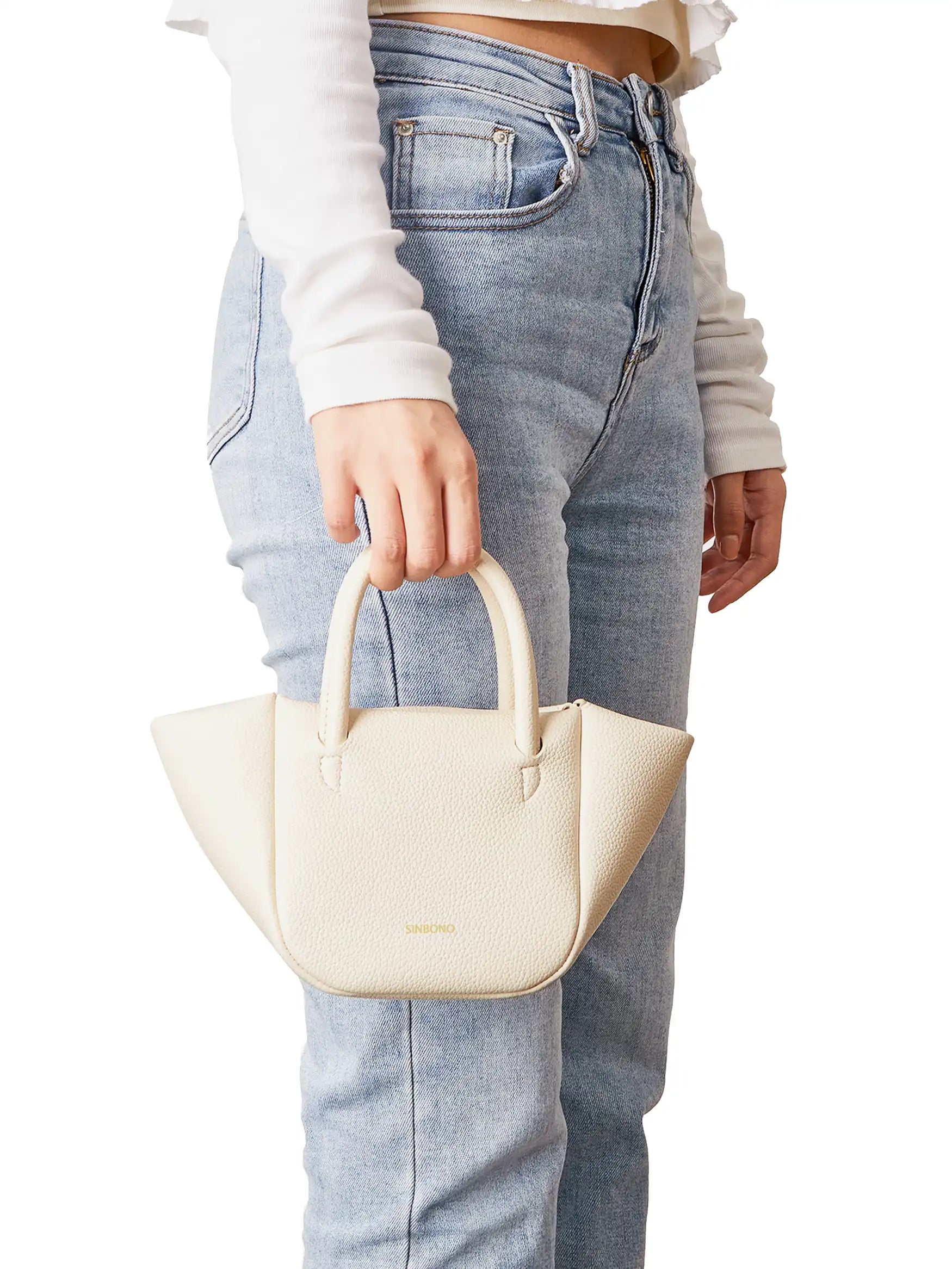Selena Ruched Hobo Handle Crossbody Bag - Ivory