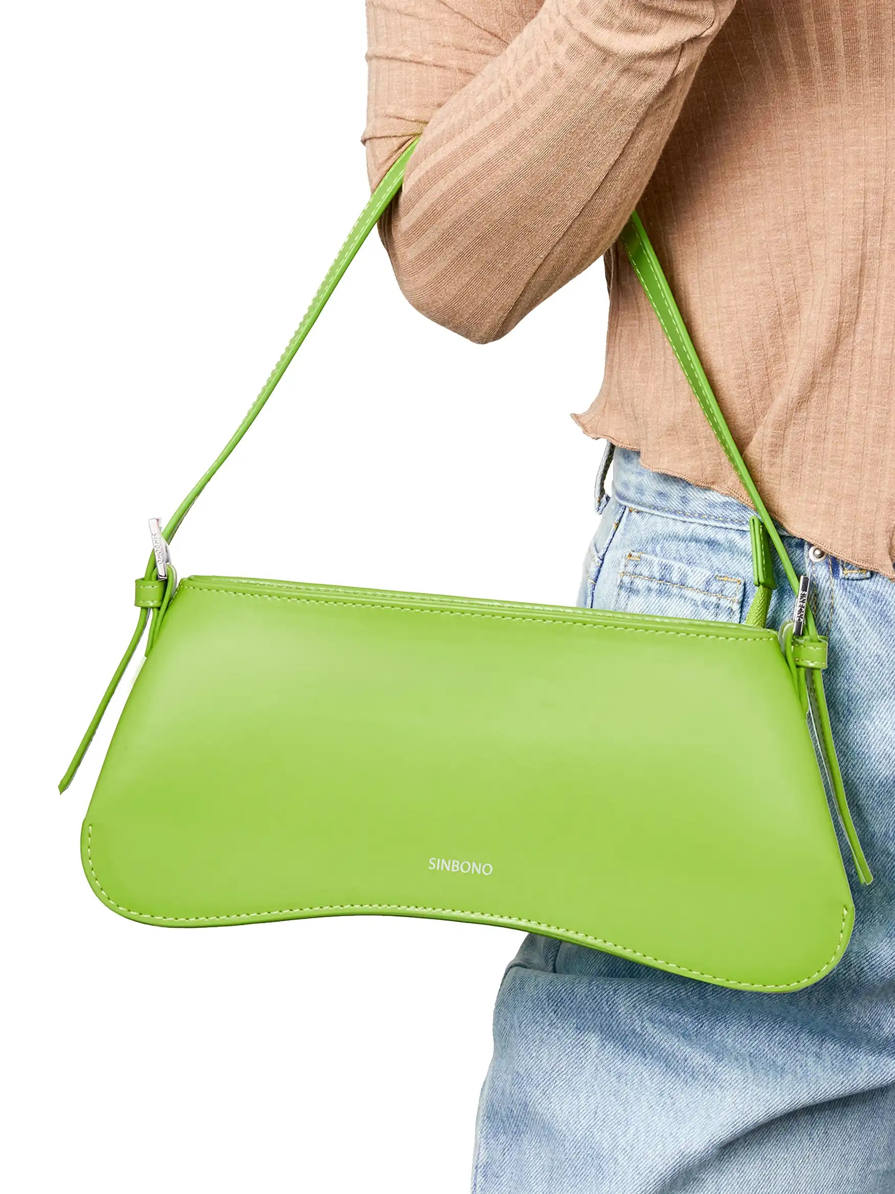 Eva Shoulder Bag  - Lime Green