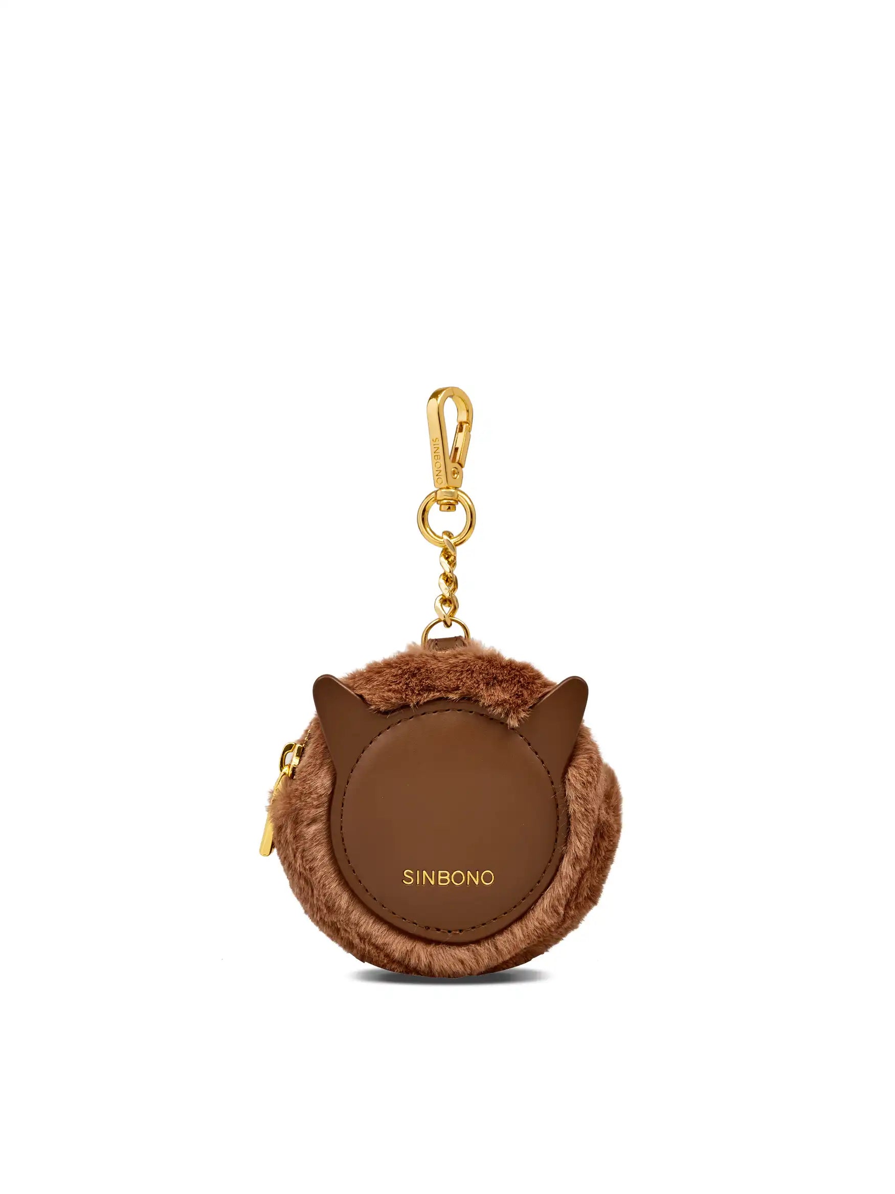 Faux Rabbit Fur Earphone Case - Toffee