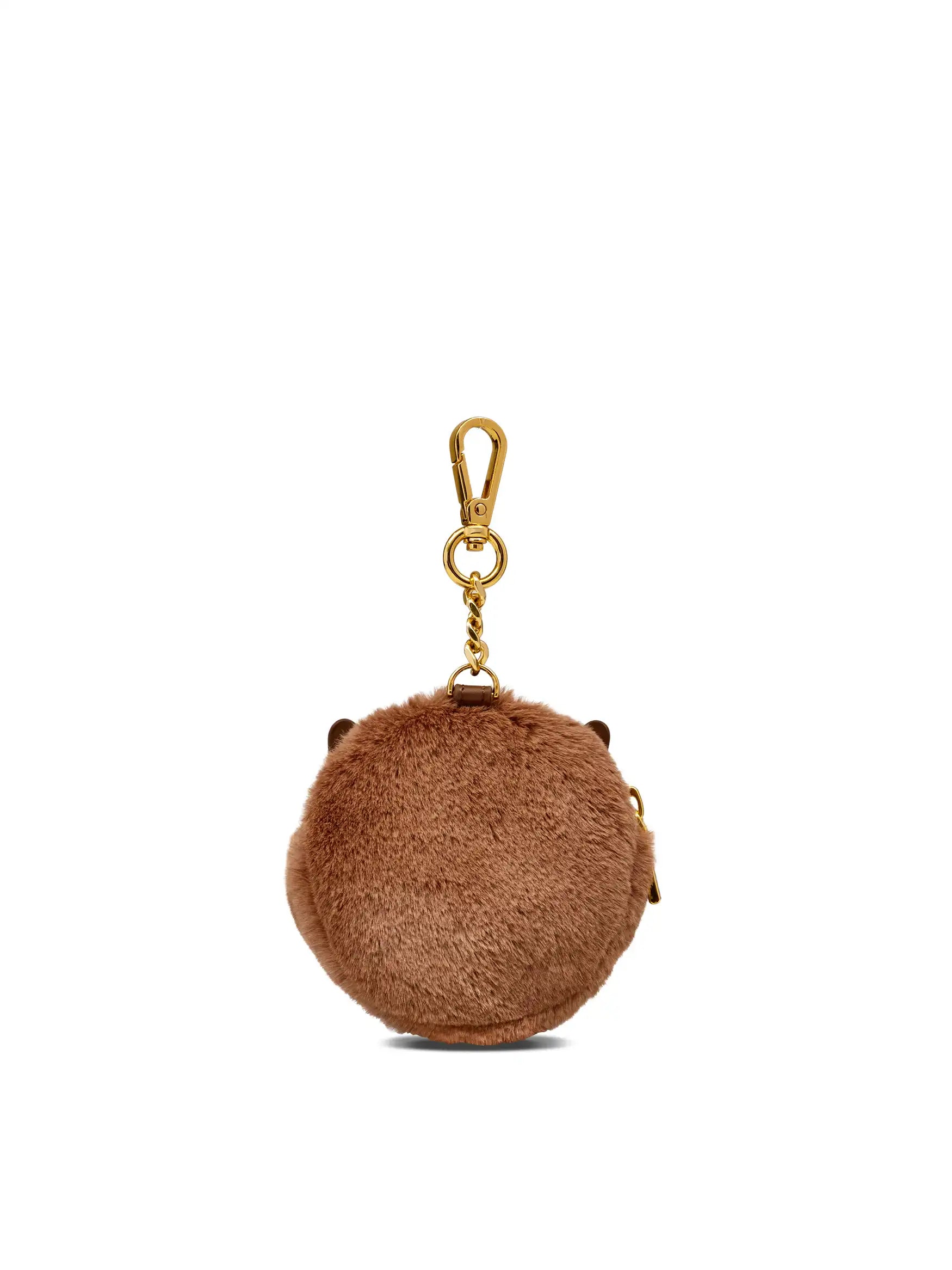 Faux Rabbit Fur Earphone Case - Toffee