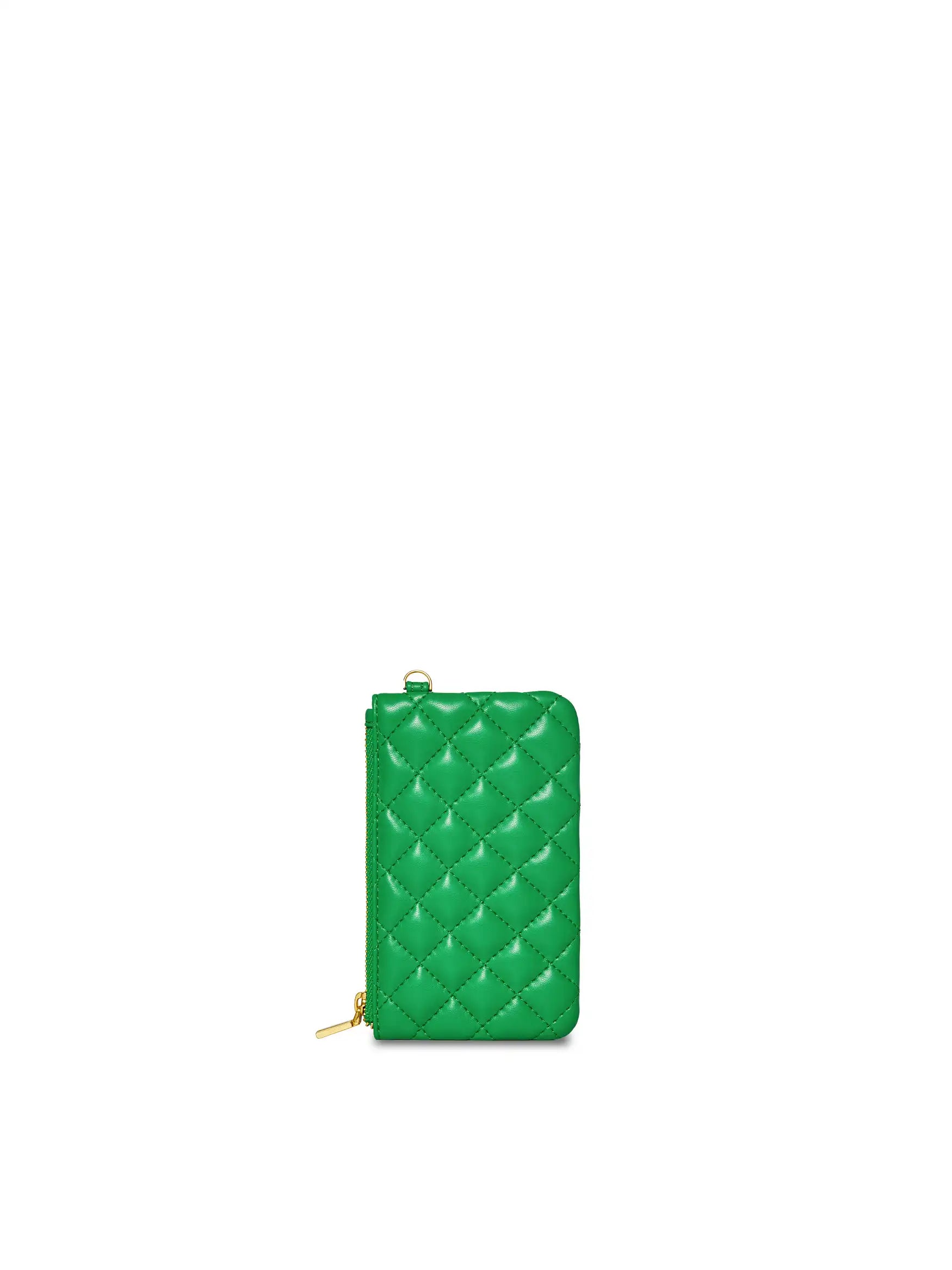 Coin Purse in Grass Green Vegan Leather - Back View