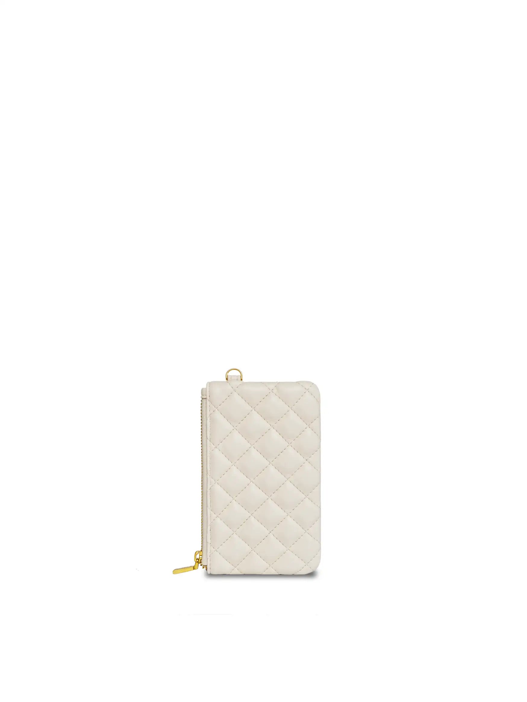 Coin Purse in Ivory Vegan Leather - Back View