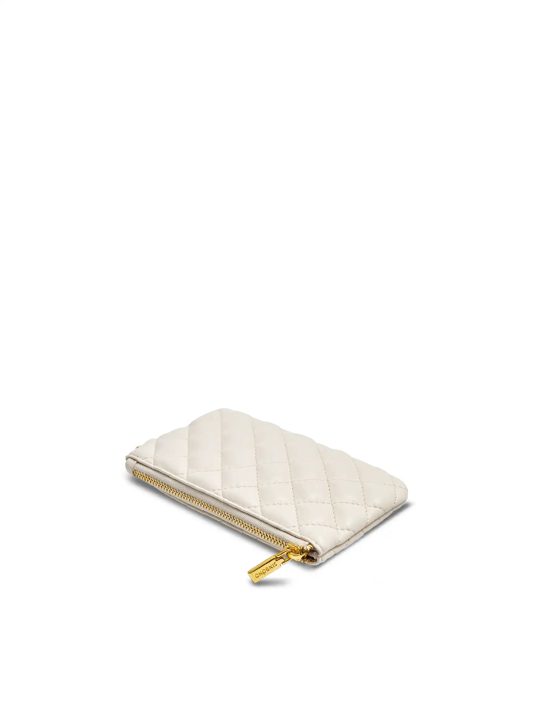 Coin Purse in Ivory Vegan Leather - Detail