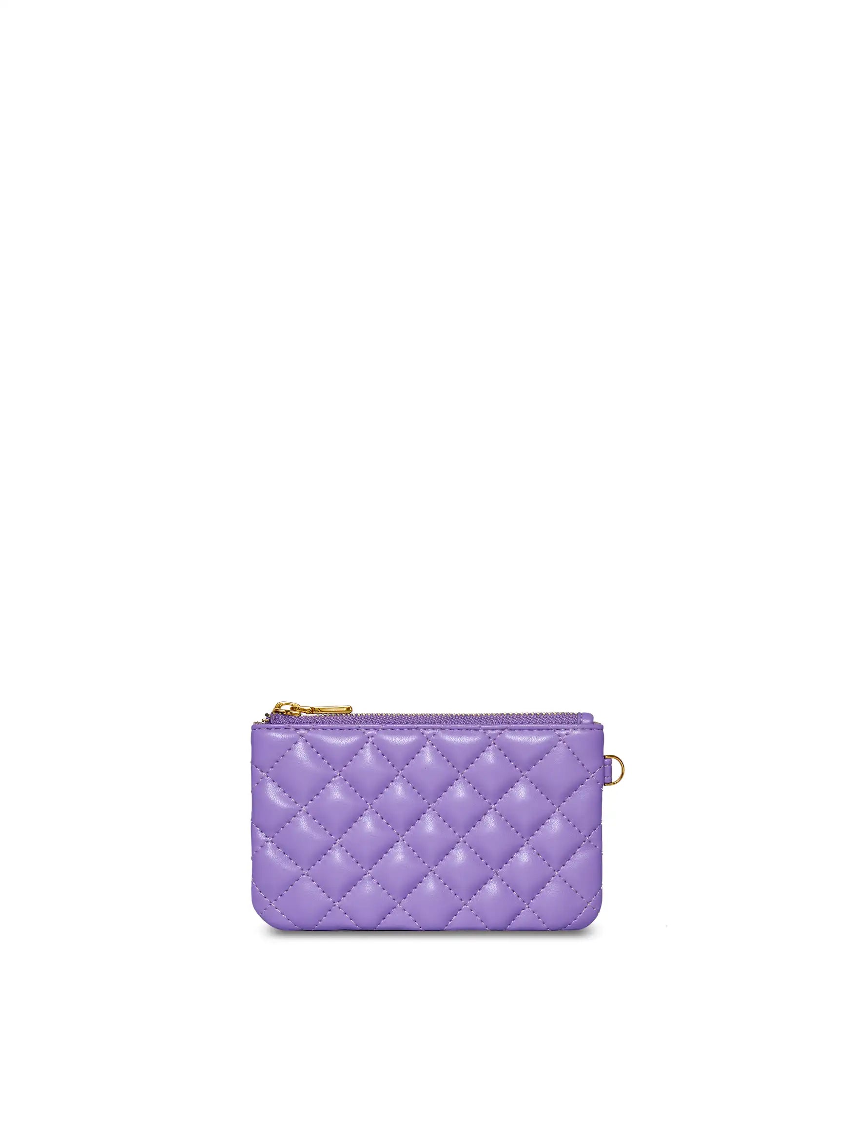 Coin Purse in Purple Vegan Leather - Front View