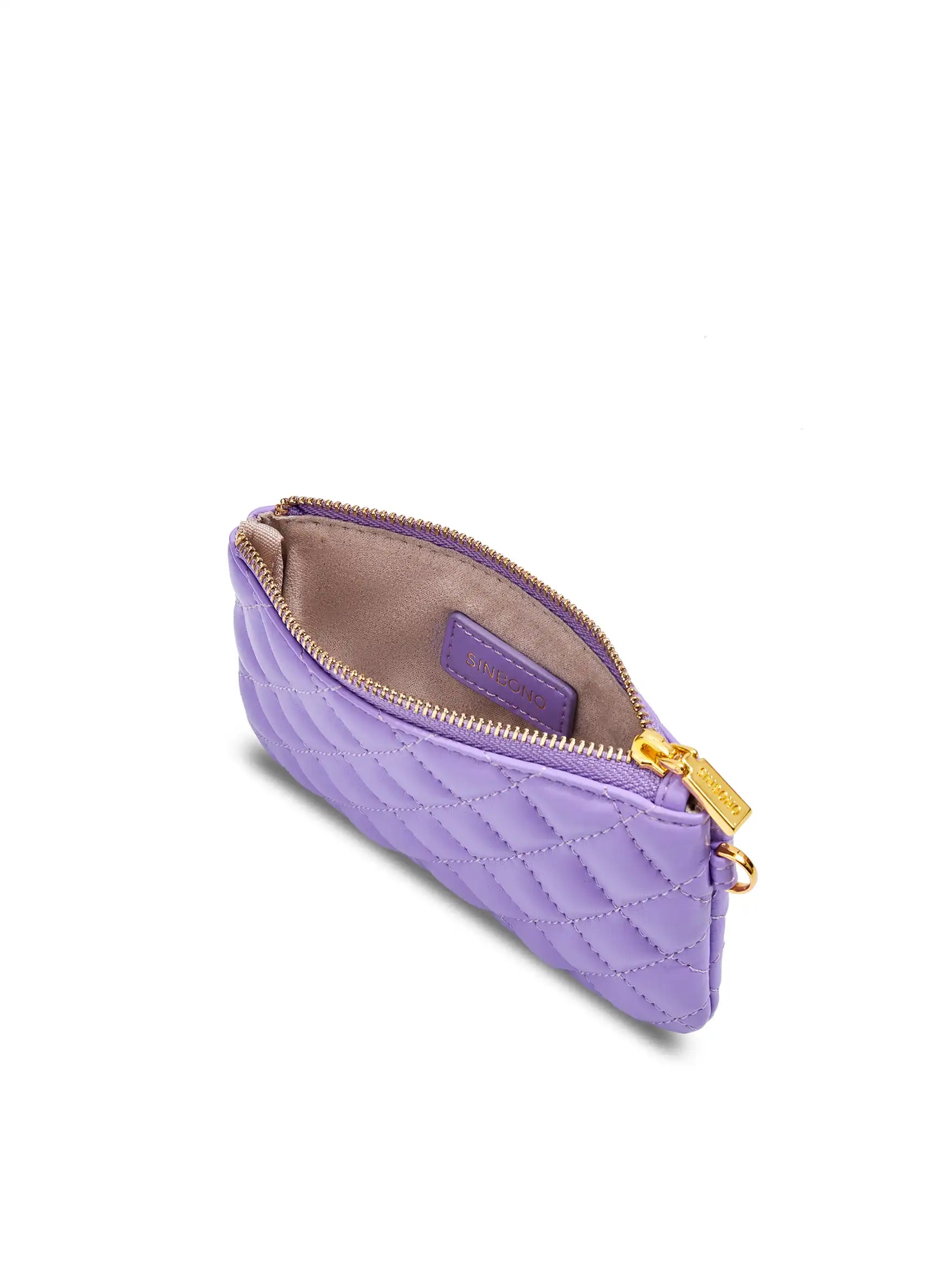 Coin Purse in Purple Vegan Leather - Inside View