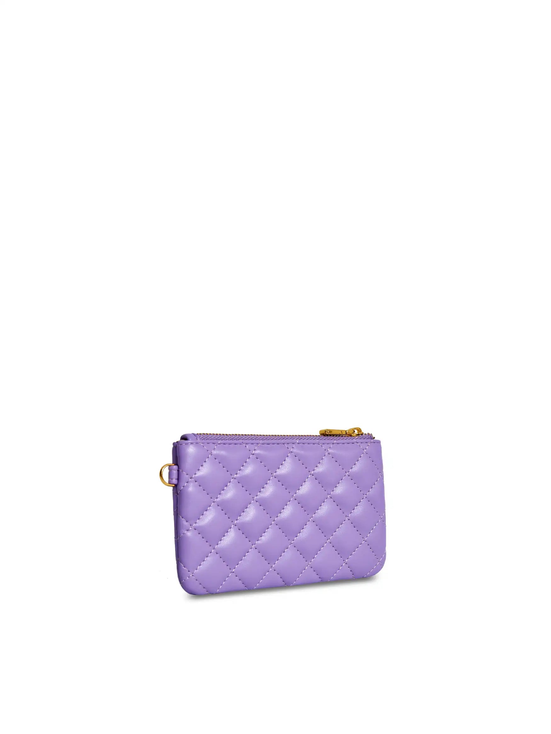 Coin Purse in Purple Vegan Leather - Side Angle