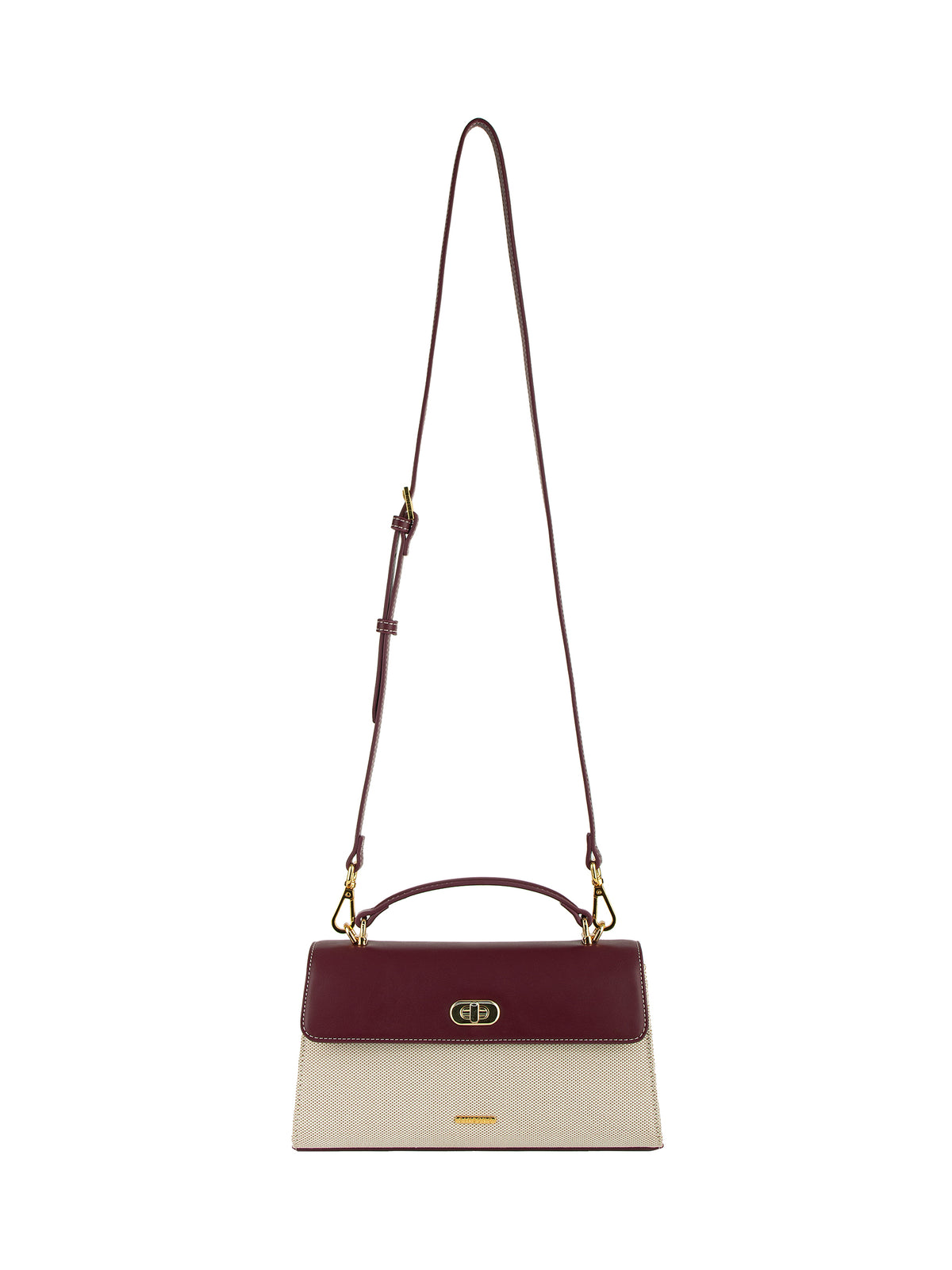 Maeve Shoulder Bag - Ivory with red
