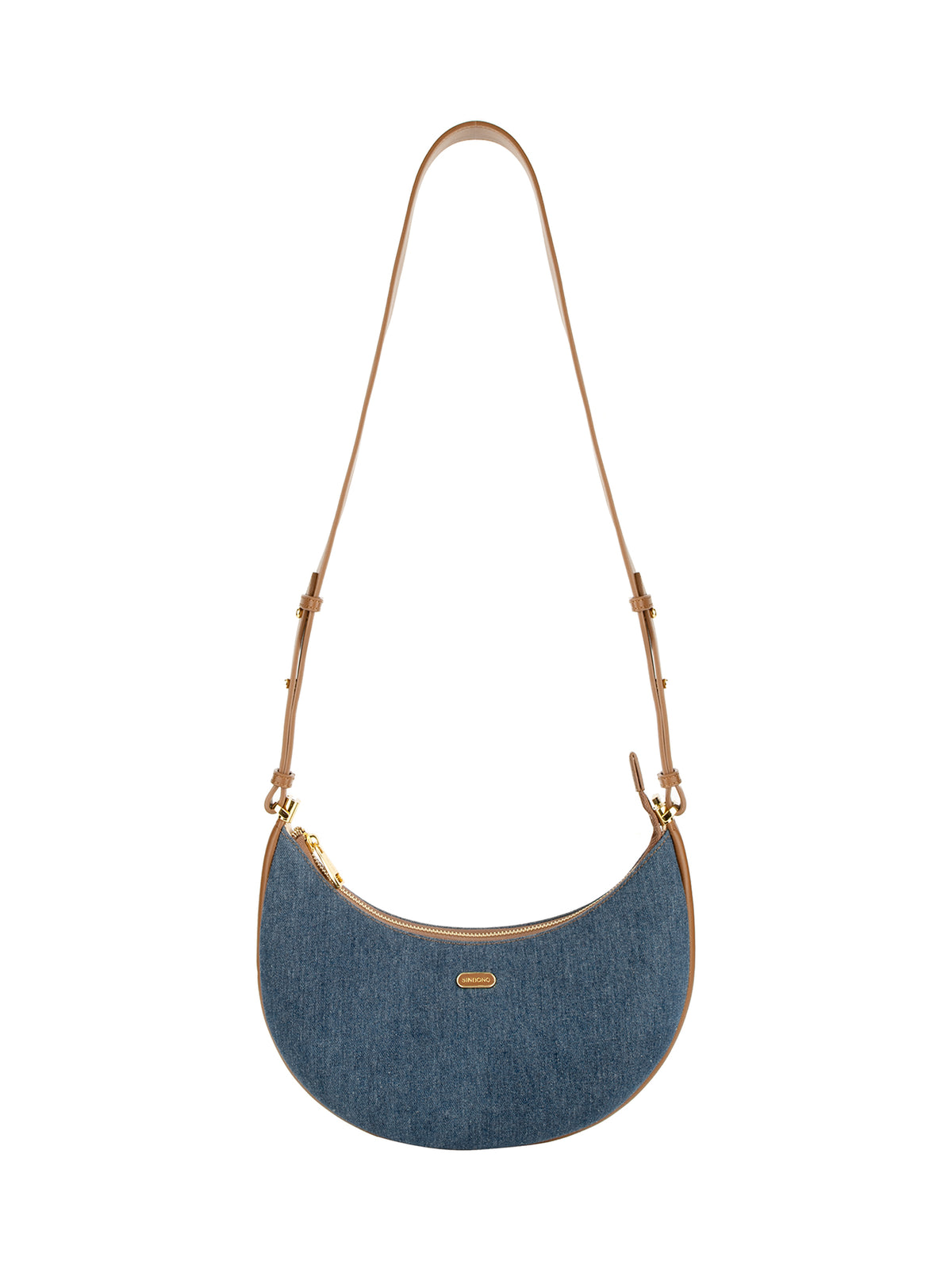 Zoey Shoulder Crossbody Bag - Dark Blue&Brown
