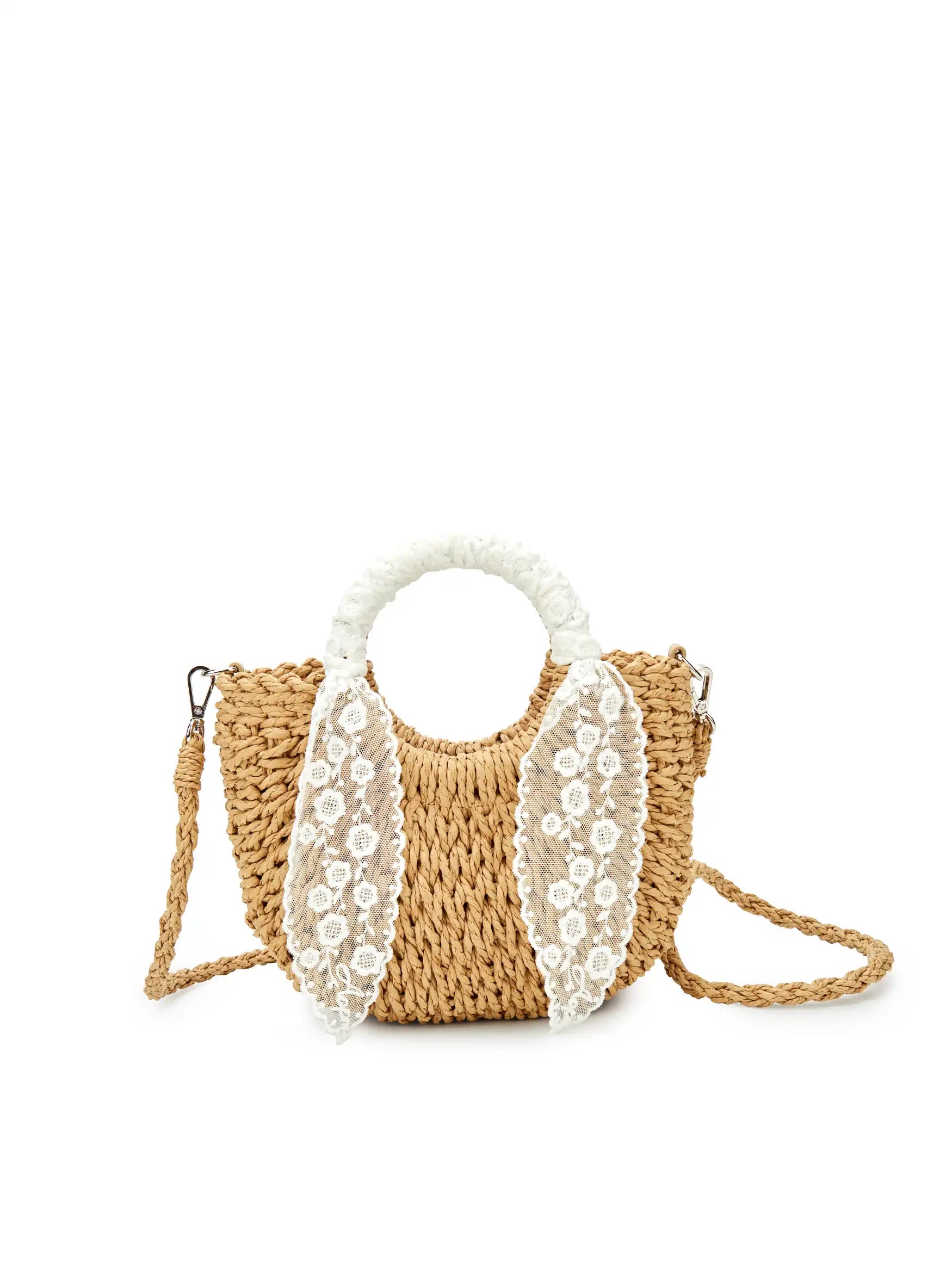 Fallon Top Handle Crossbody Bag - Beige