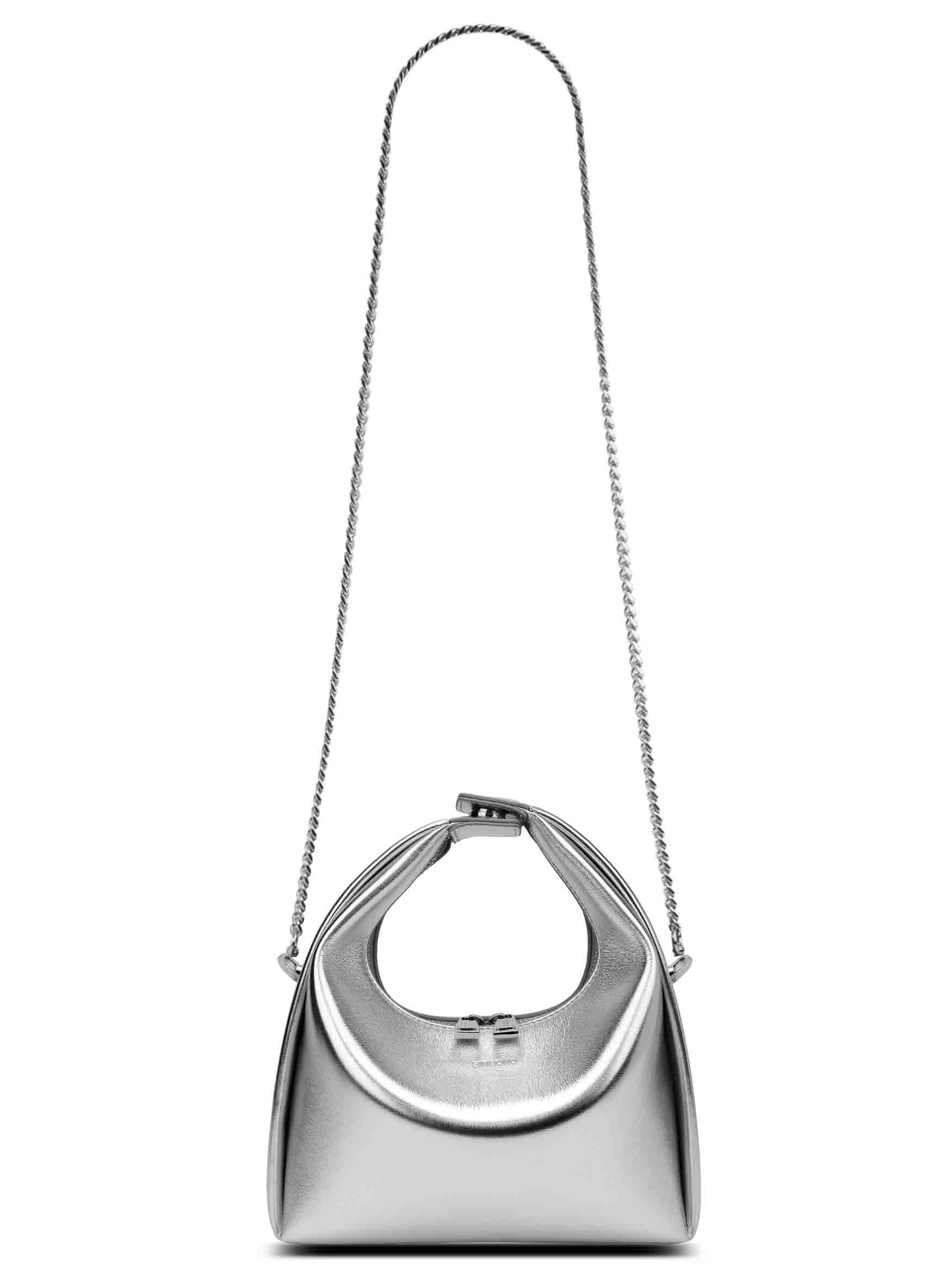 Medium Vienna Top Handle Crossbody Bag - Silver