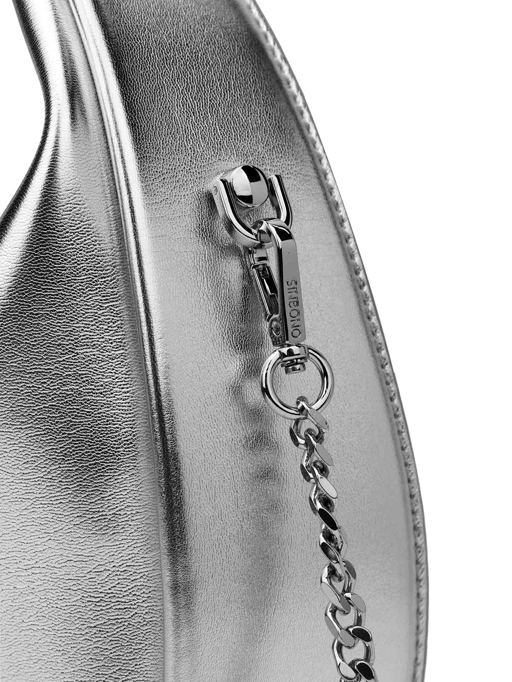 Medium Vienna Top Handle Crossbody Bag - Silver