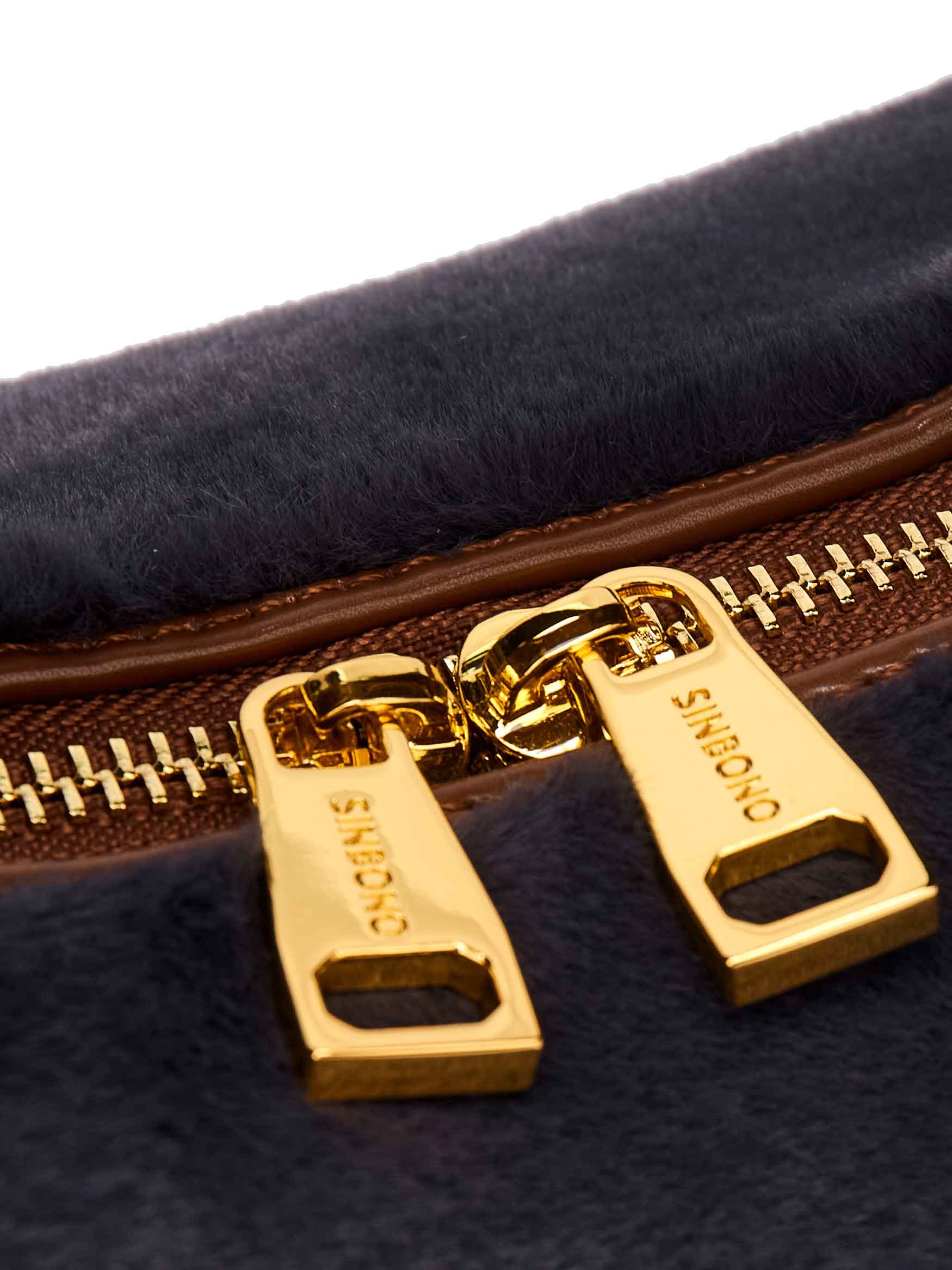 Medium Vienna Top Handle  Crossbody Bag - Dark Gray