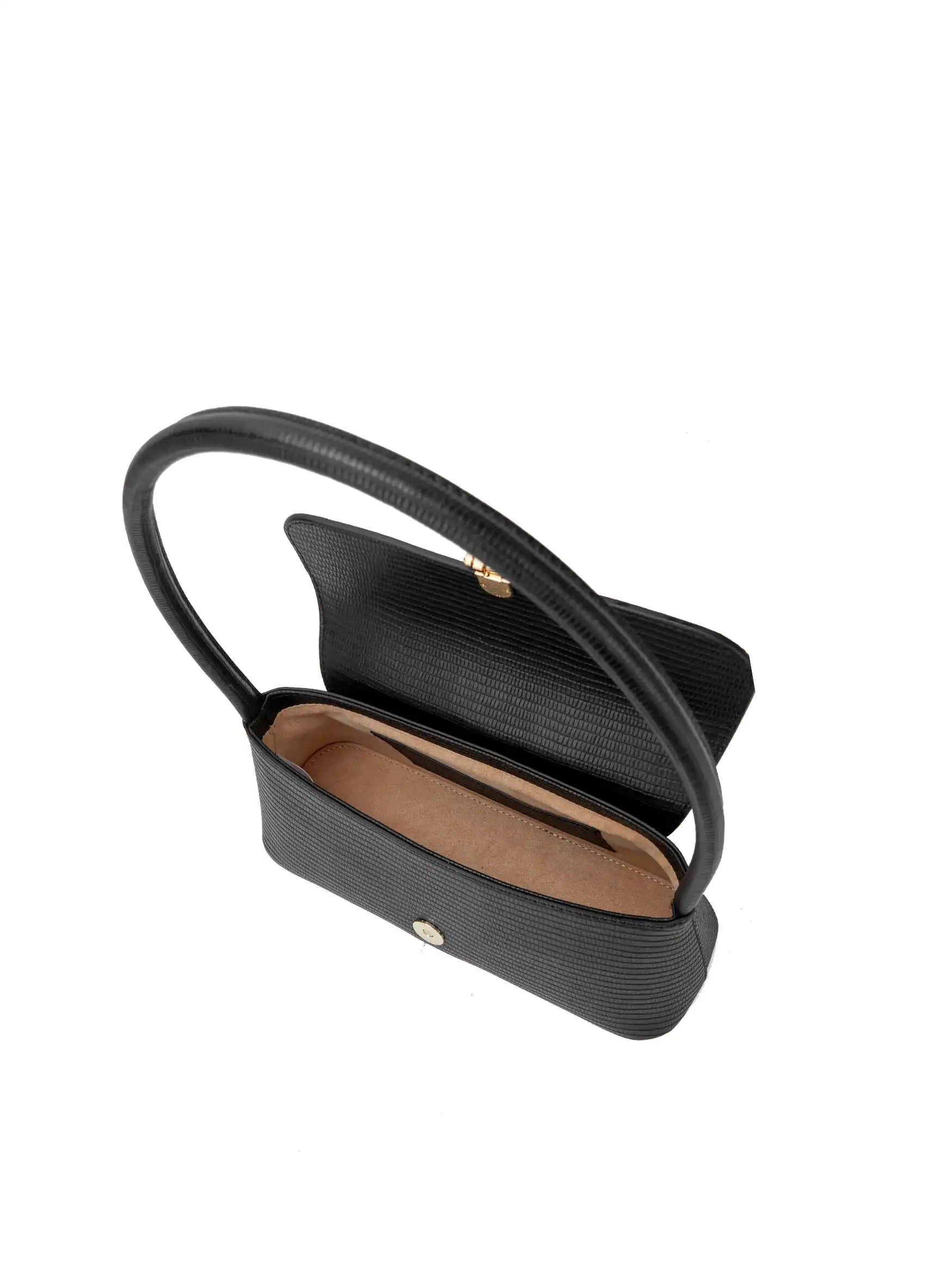 Allegra Shoulder Bag - Black lizard
