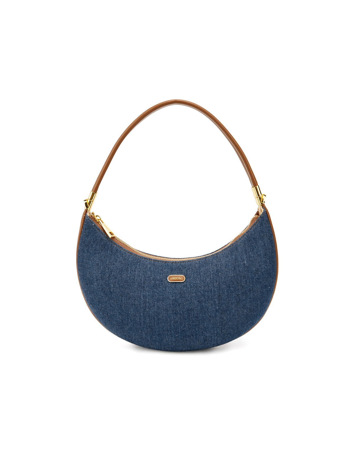 Zoey Shoulder Crossbody Bag - Dark Blue&Brown