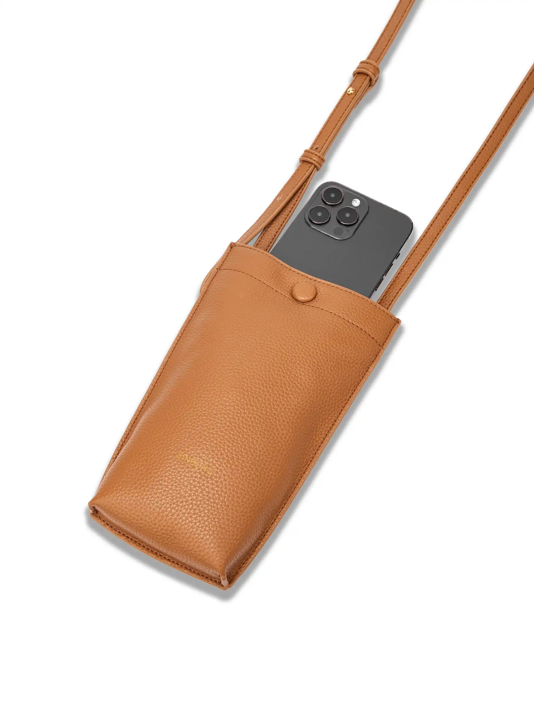 Sharla Crossbody Wallet Phone Bag - Orange Brown