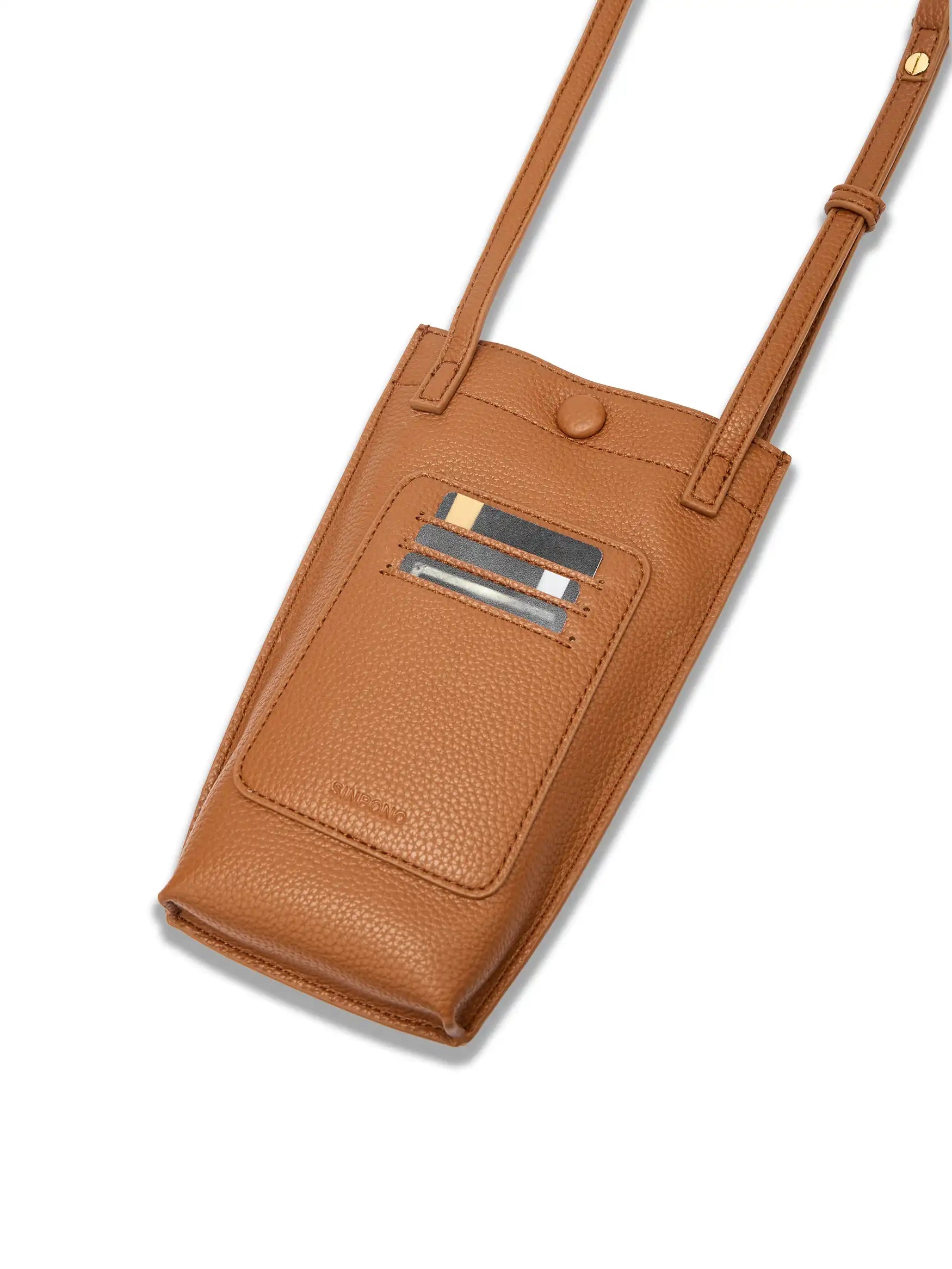 Sharla Crossbody Wallet Phone Bag - Orange Brown