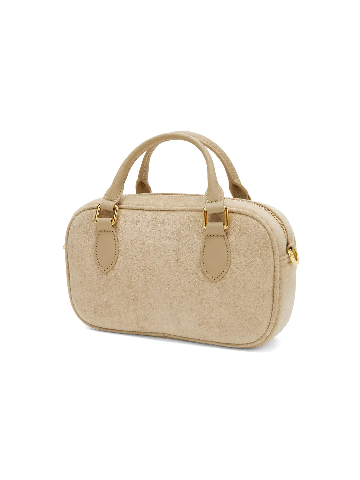 Cassandra Top Handle Crossbody Bag - Ivory Fake Suede