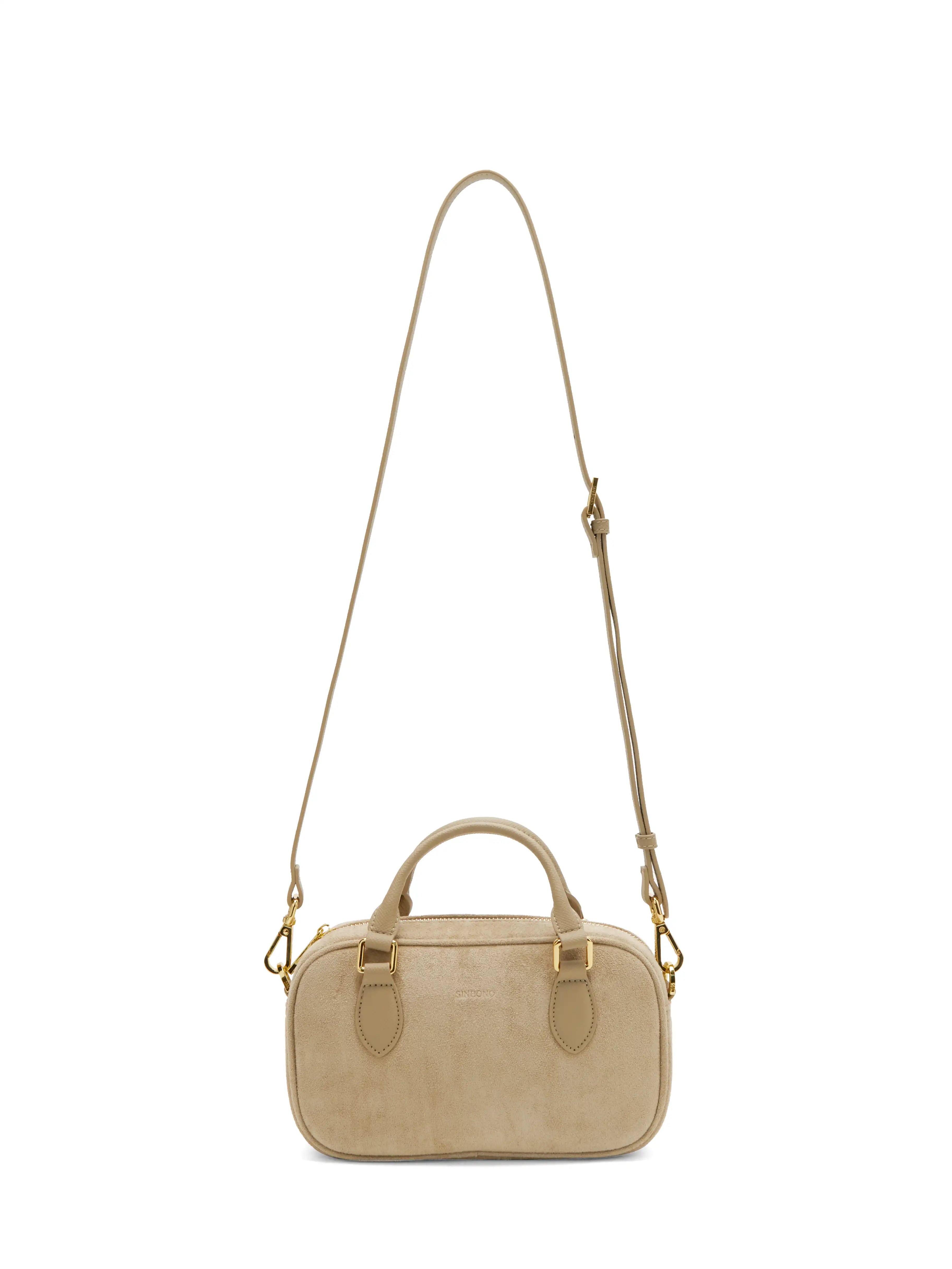 Cassandra Top Handle Crossbody Bag - Ivory Fake Suede