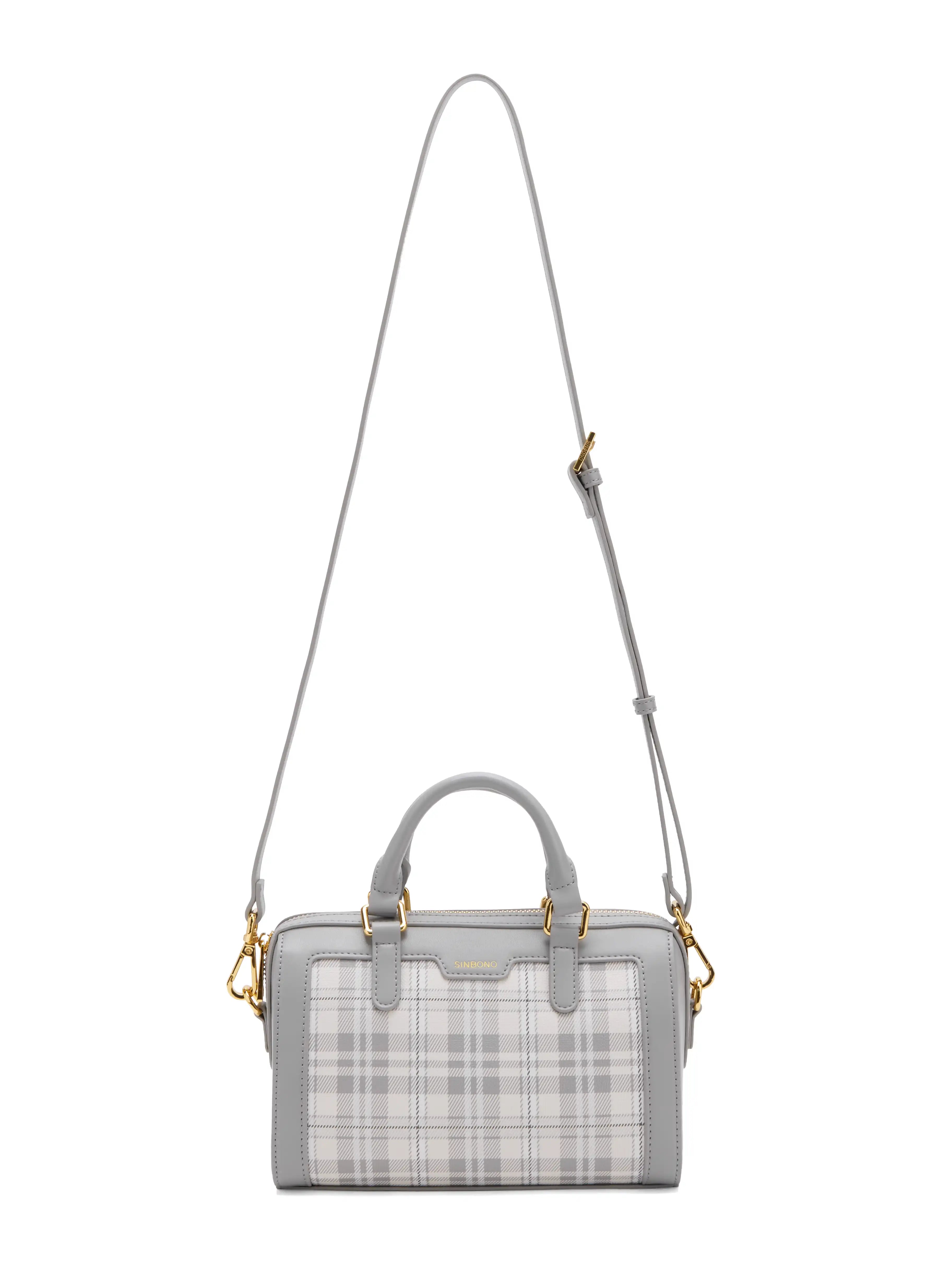 Juliet Top Handle Crossbody Bag - Gray Checkered