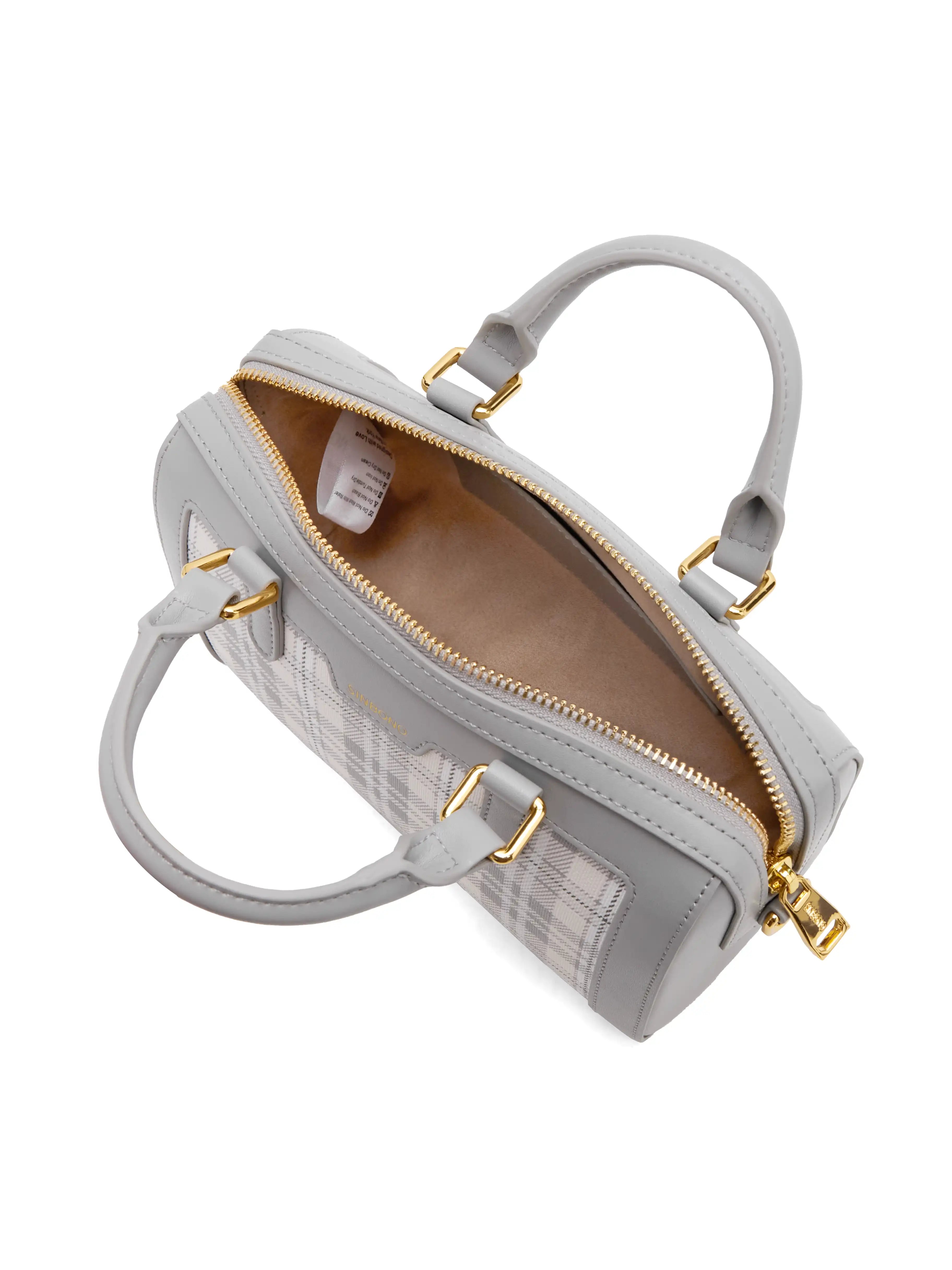 Juliet Top Handle Crossbody Bag - Gray Checkered