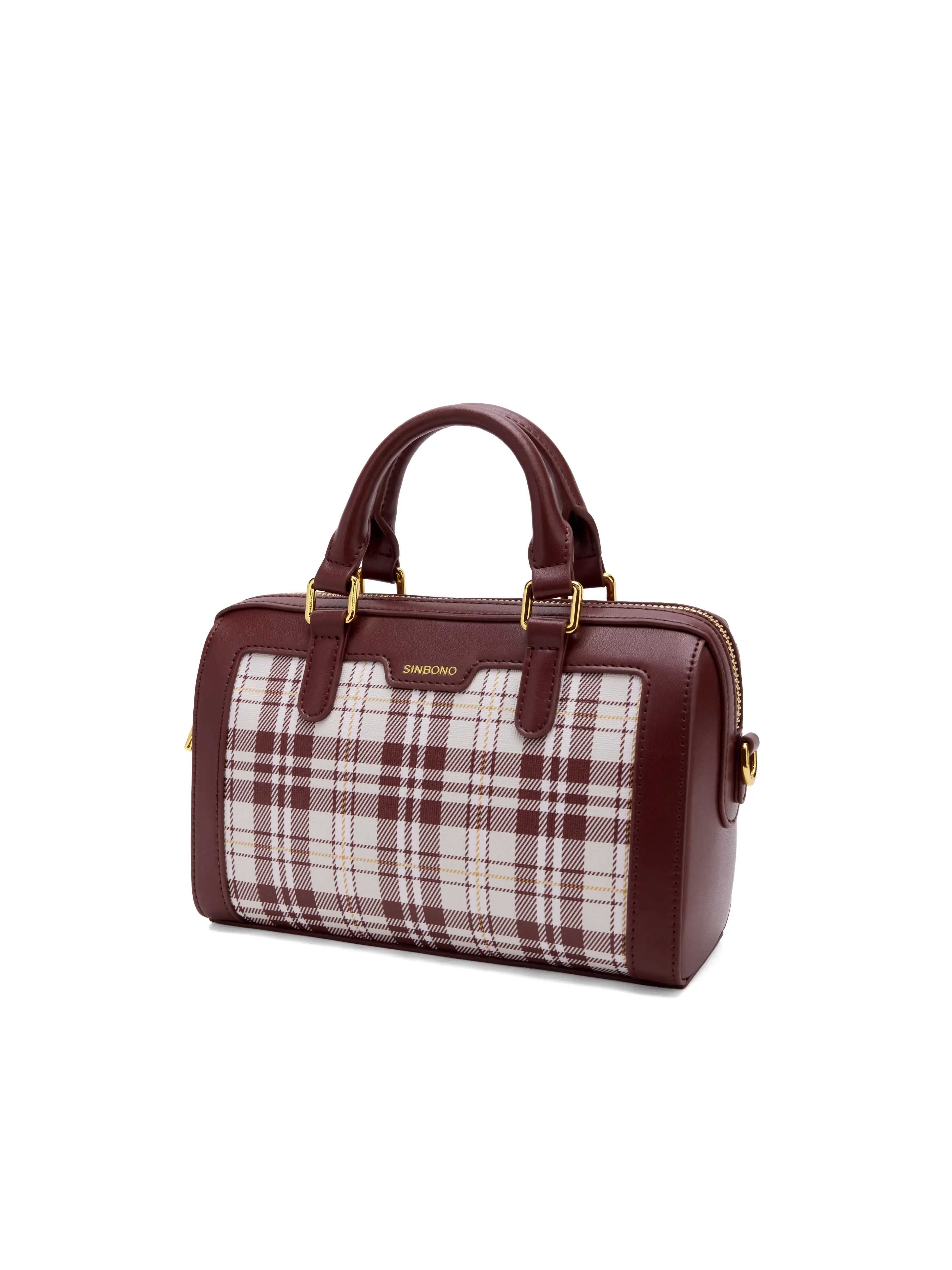 Juliet Top Handle Crossbody Bag - Red Checkered