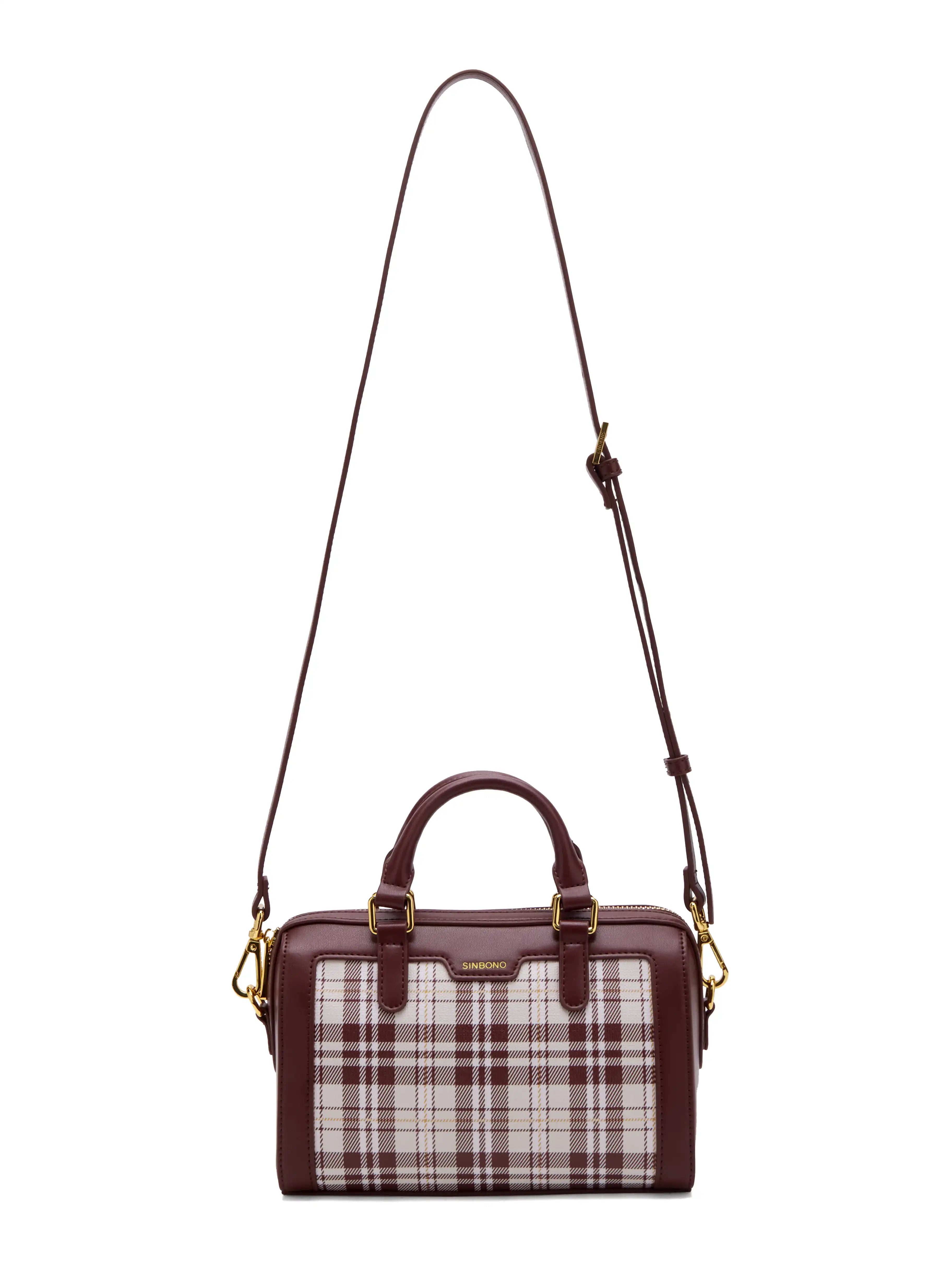 Juliet Top Handle Crossbody Bag - Red Checkered