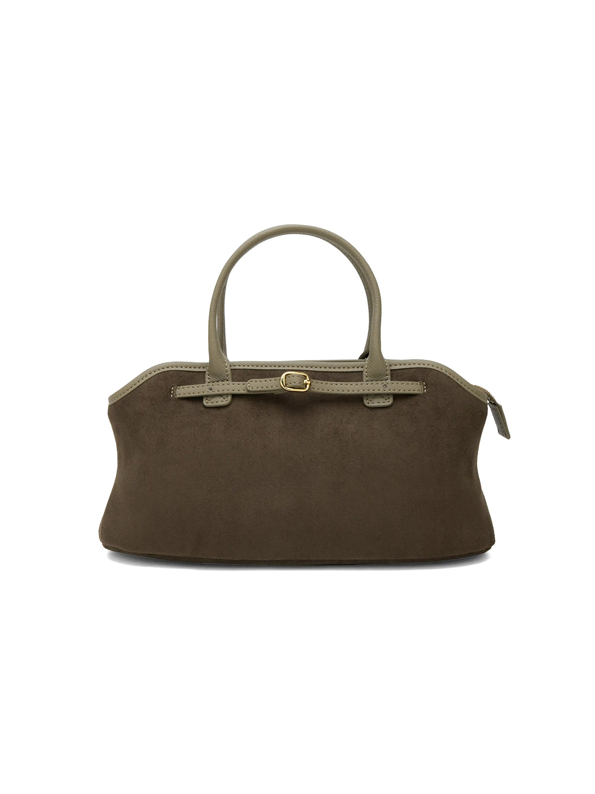 Mireille Top Handle Crossbody Bag - Dark Green Fake Suede