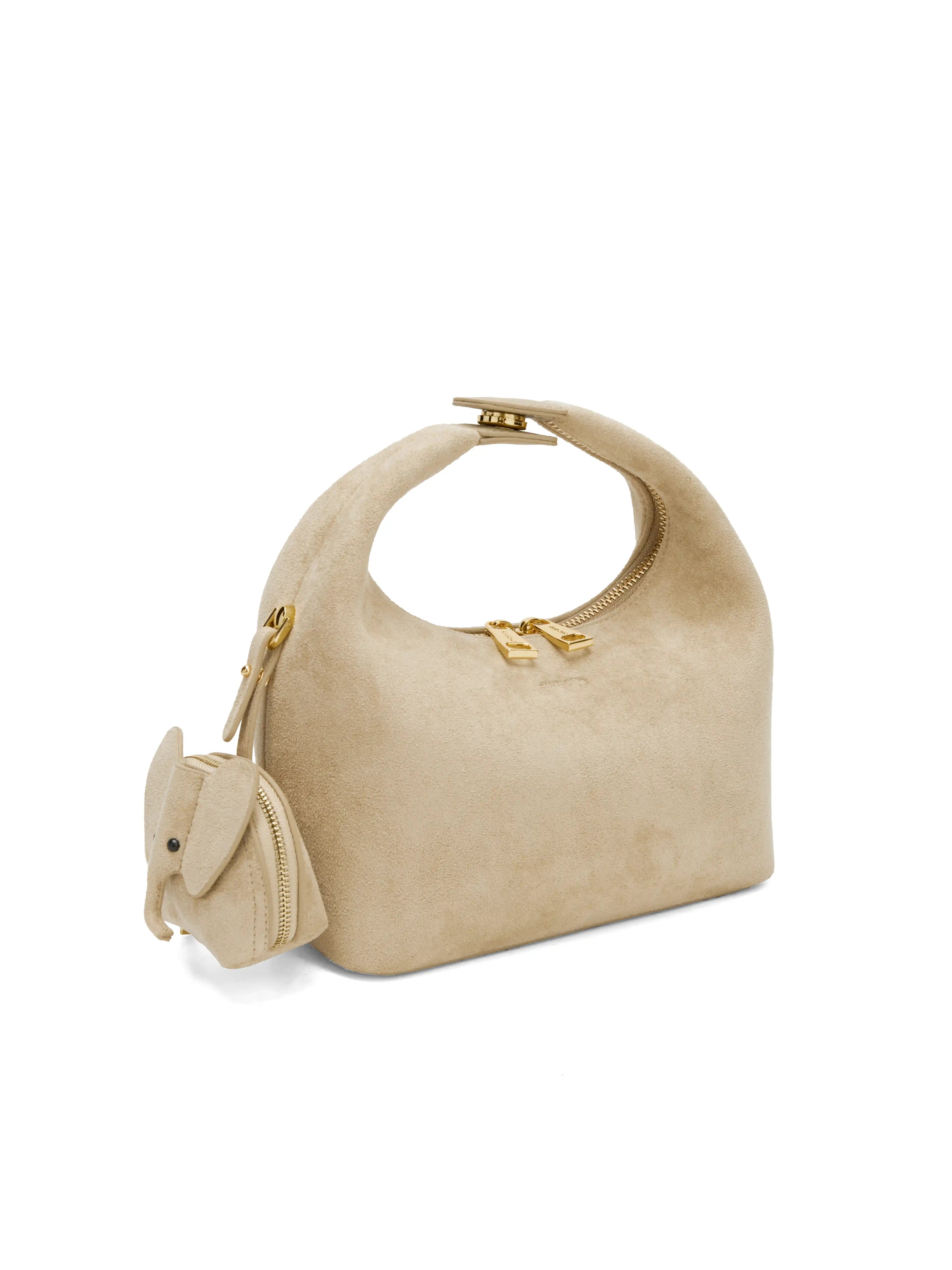 Vienna Top Handle Crossbody Bag(2.0)- Ivory Fake Suede