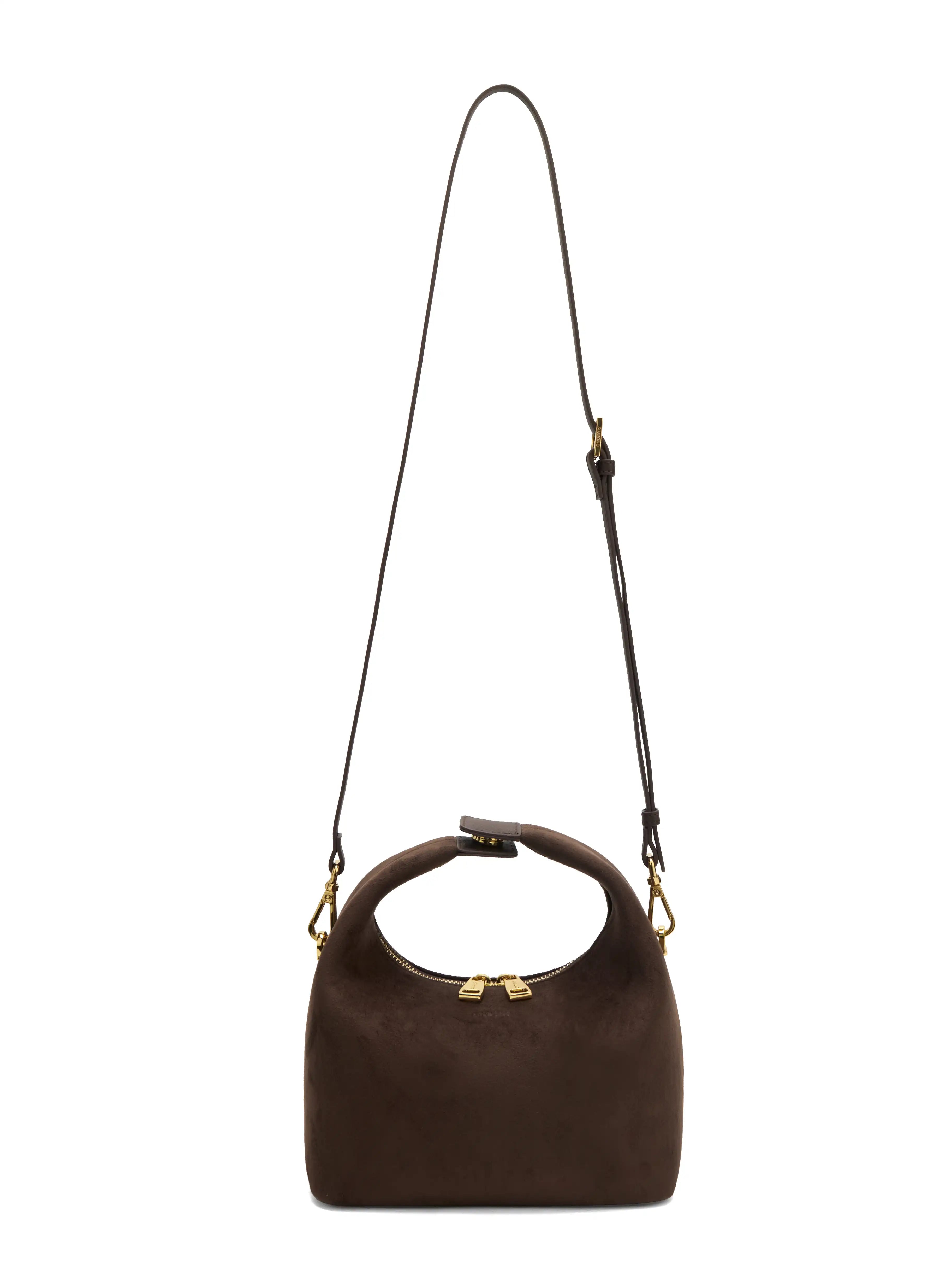 Vienna Top Handle Crossbody Bag(2.0)- Dark Brown Fake Suede