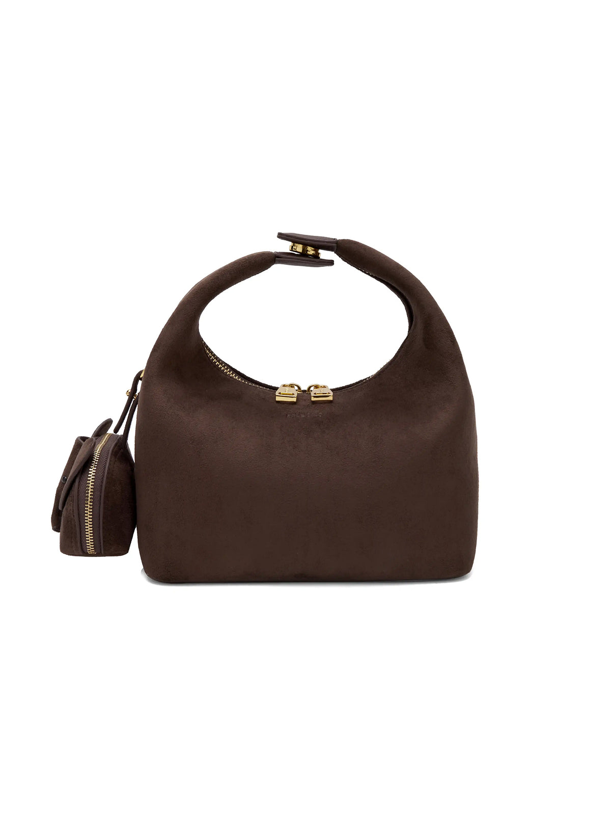 Vienna Top Handle Crossbody Bag(2.0)- Dark Brown Fake Suede