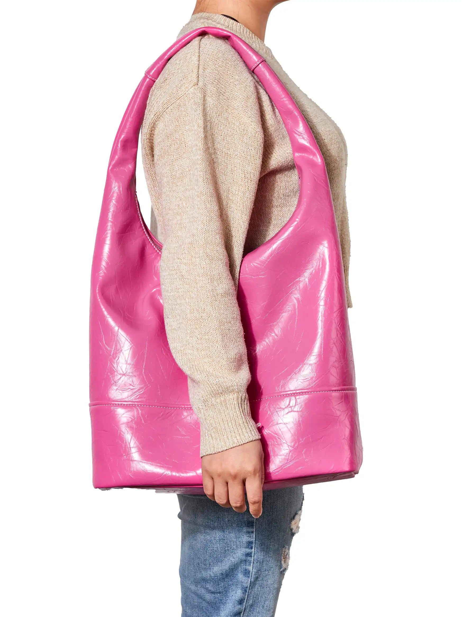 Berry Hobo Shoulder Bag  - Bright Pink
