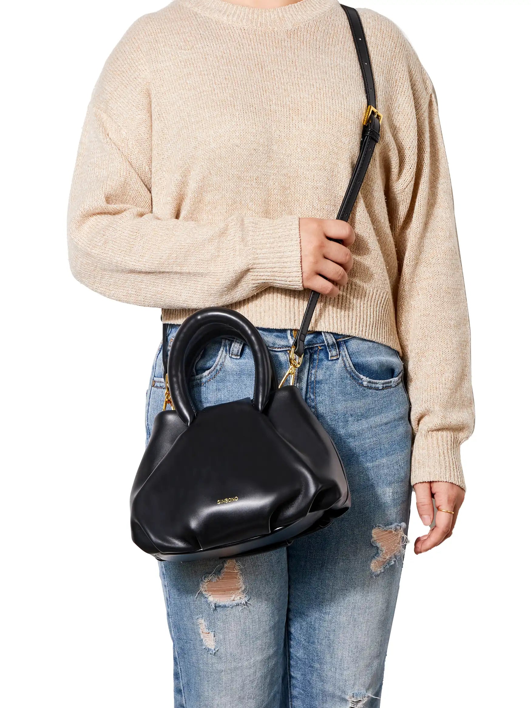 Gal Top Handle Crossbody Bag - Black