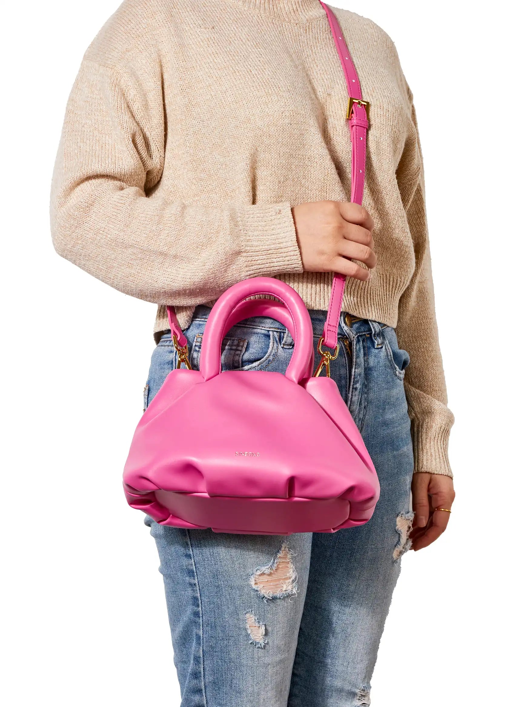 Gal Top Handle Crossbody Bag - Bright Pink
