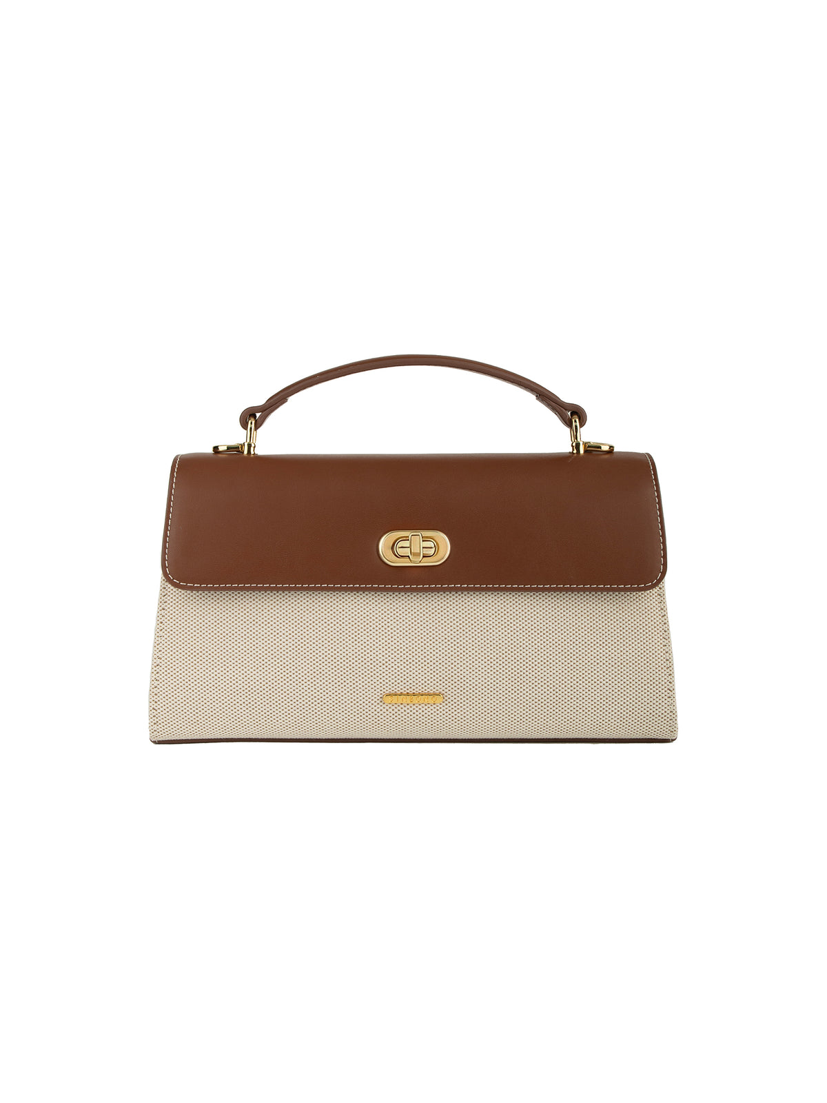 Maeve Shoulder Bag - Ivory with brown