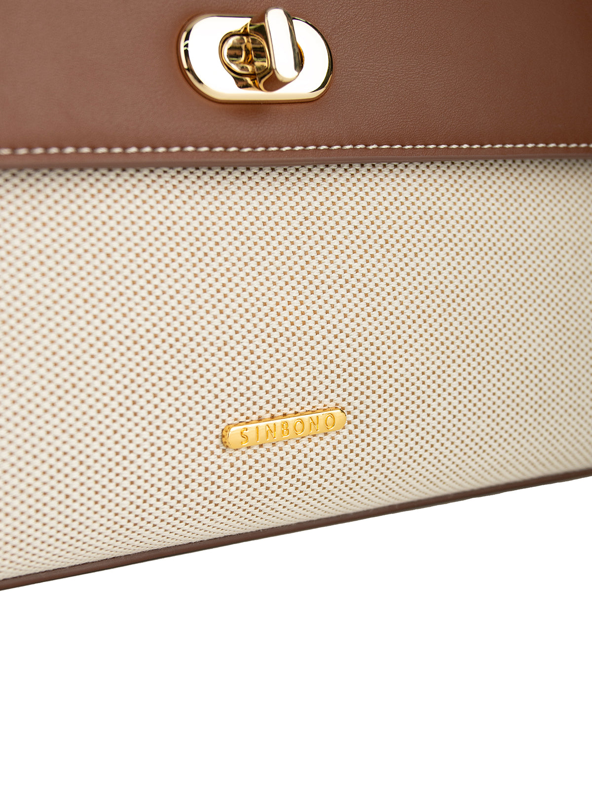 Maeve Shoulder Bag - Ivory with brown
