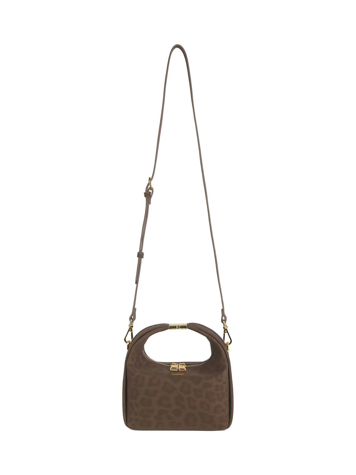 Beatrix Top Handle Crossbody Bag(3.0) -Dark brown leopard print