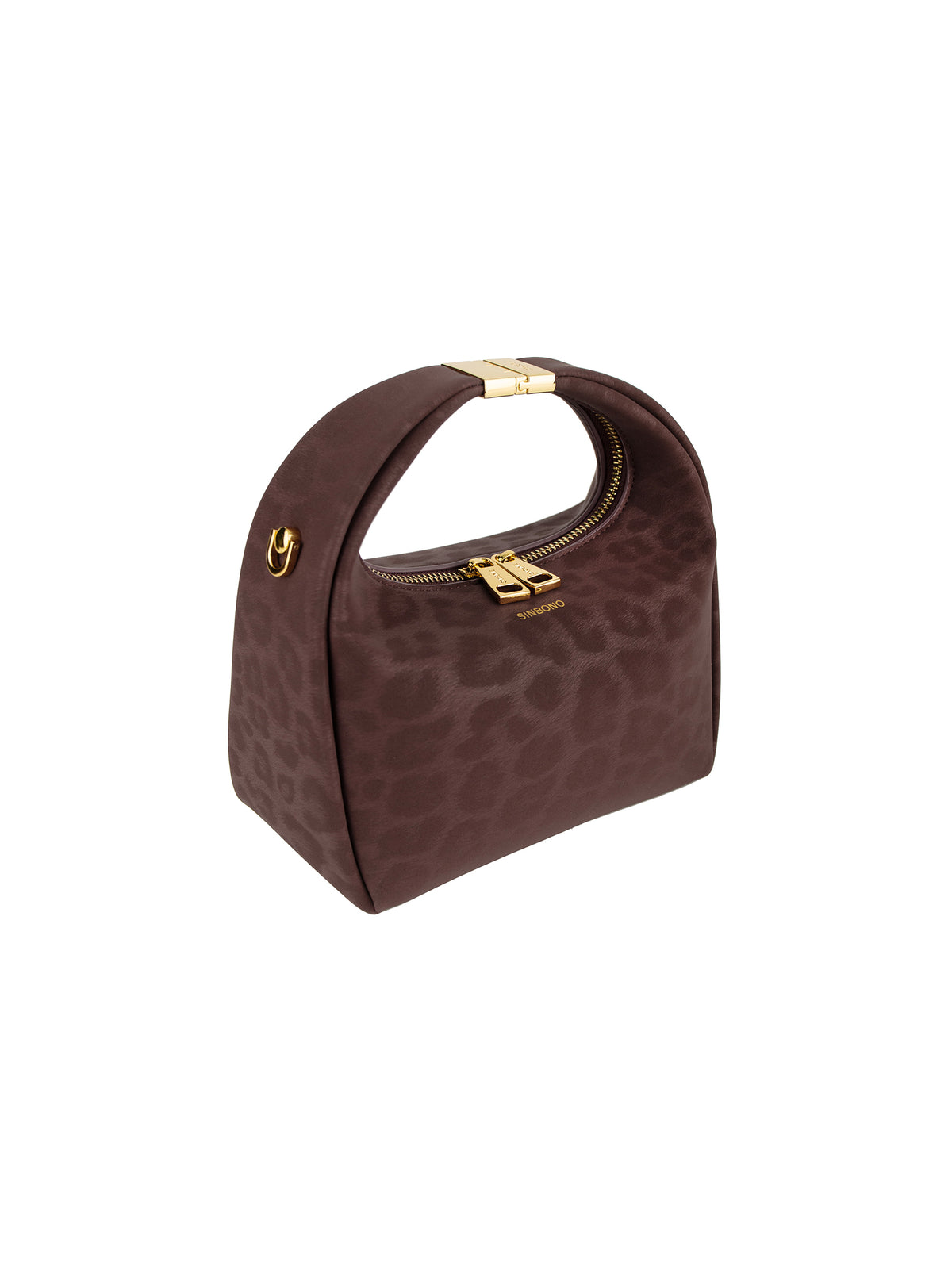 Beatrix Top Handle Crossbody Bag(3.0) - Red wine with leopard print