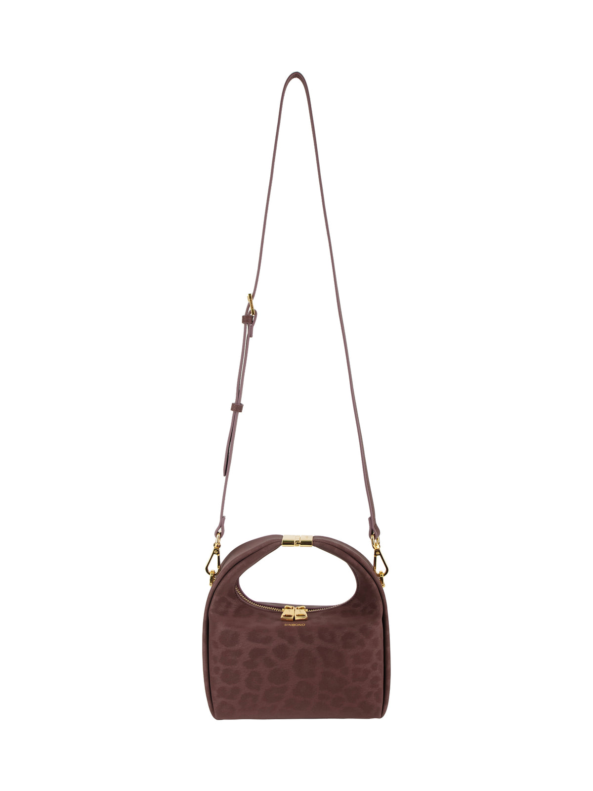 Beatrix Top Handle Crossbody Bag(3.0) - Red wine with leopard print