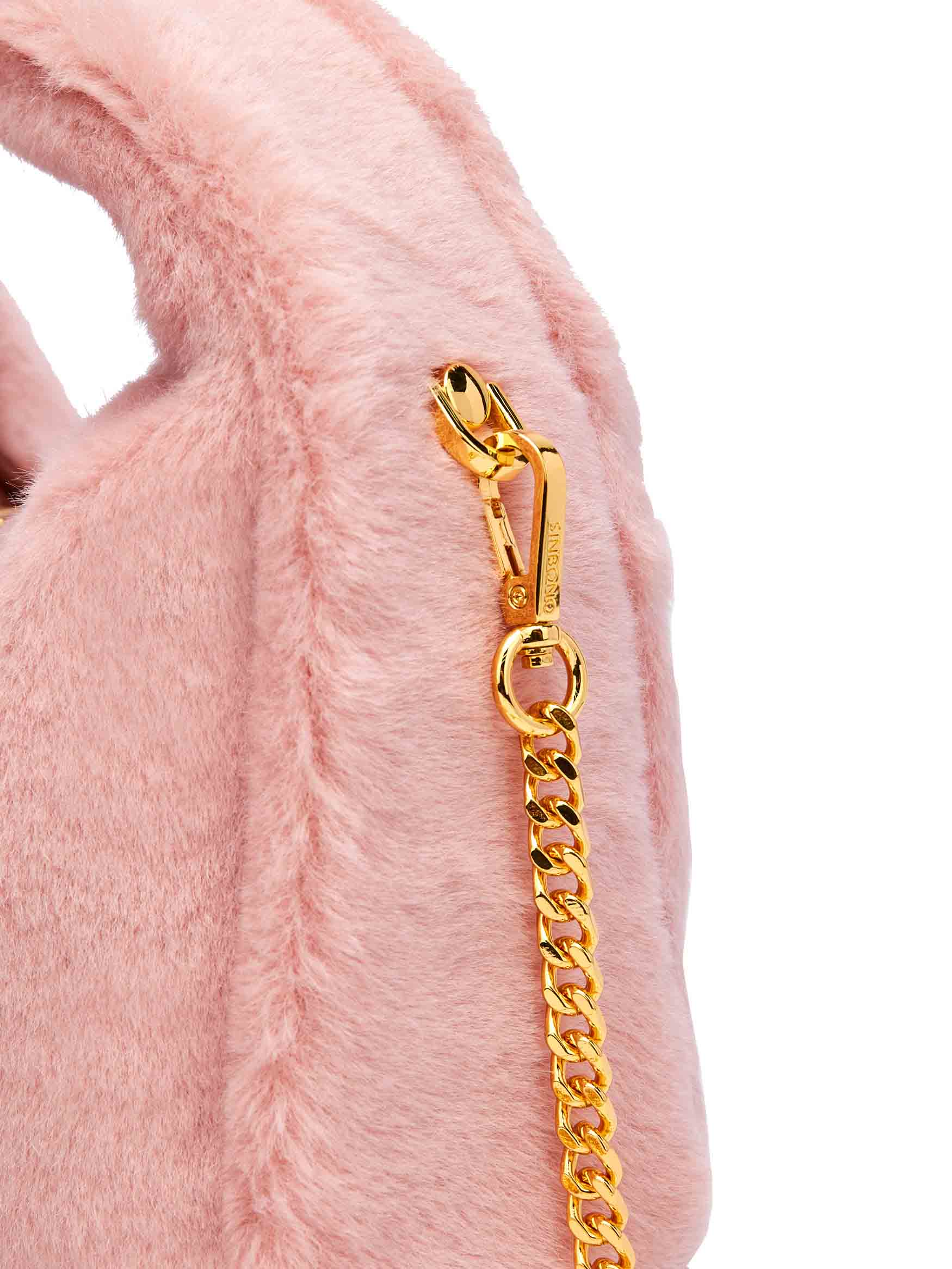 Medium Vienna Top Handle Crossbody Bag in Light Pink Vegan Leather - Side Hook