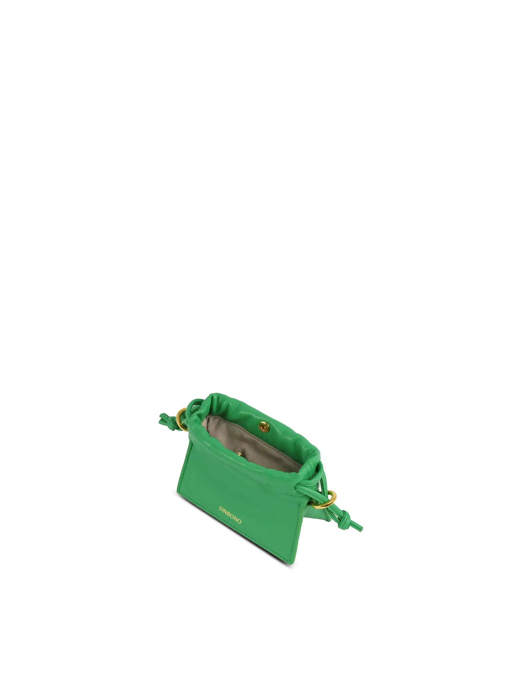 Mini Drawstring Handbag - Grass Green