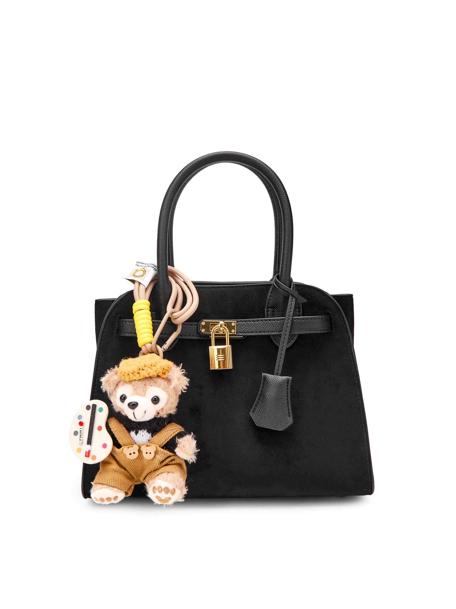 Ramona Top Handle Crossbody Bag in Black Vegan Leather - Styled with Ragdoll