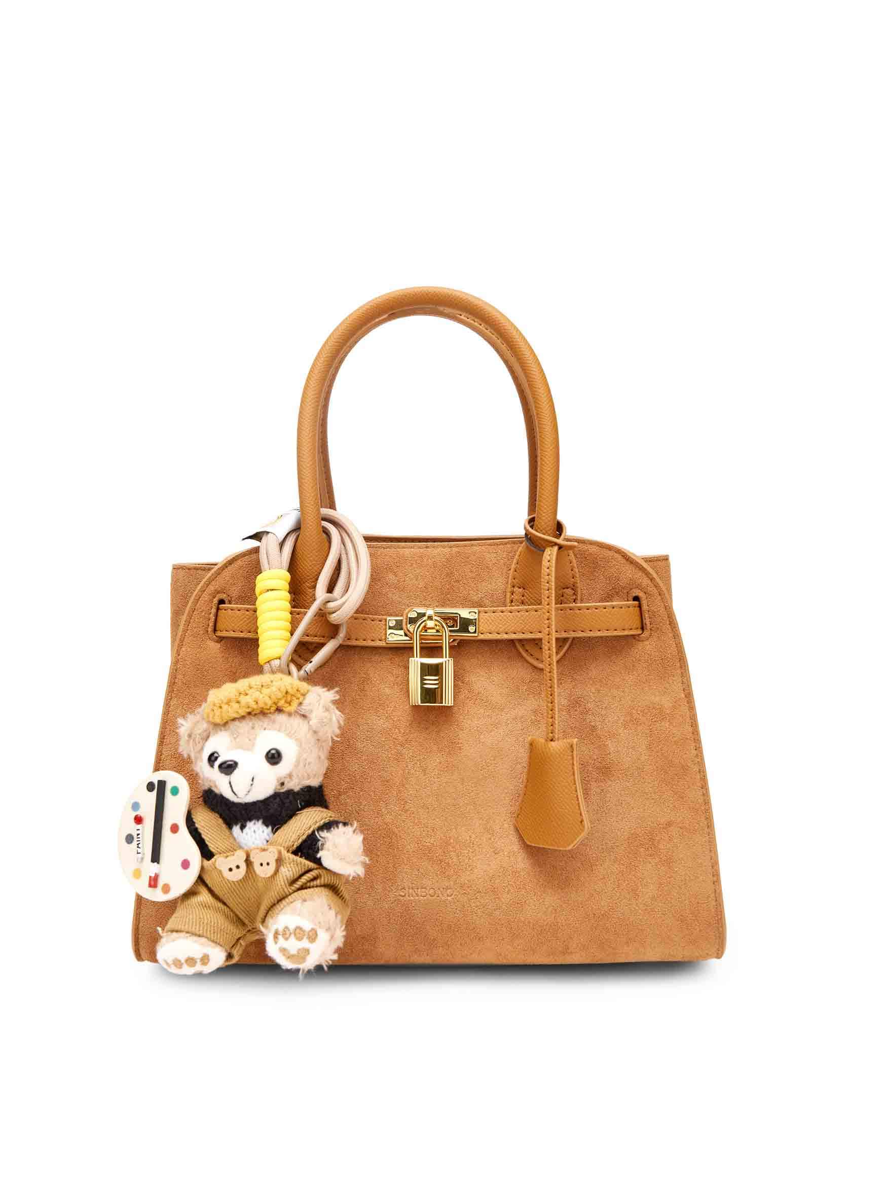 Ramona Top Handle Crossbody Bag in Brown Vegan Leather - Styled with Ragdoll